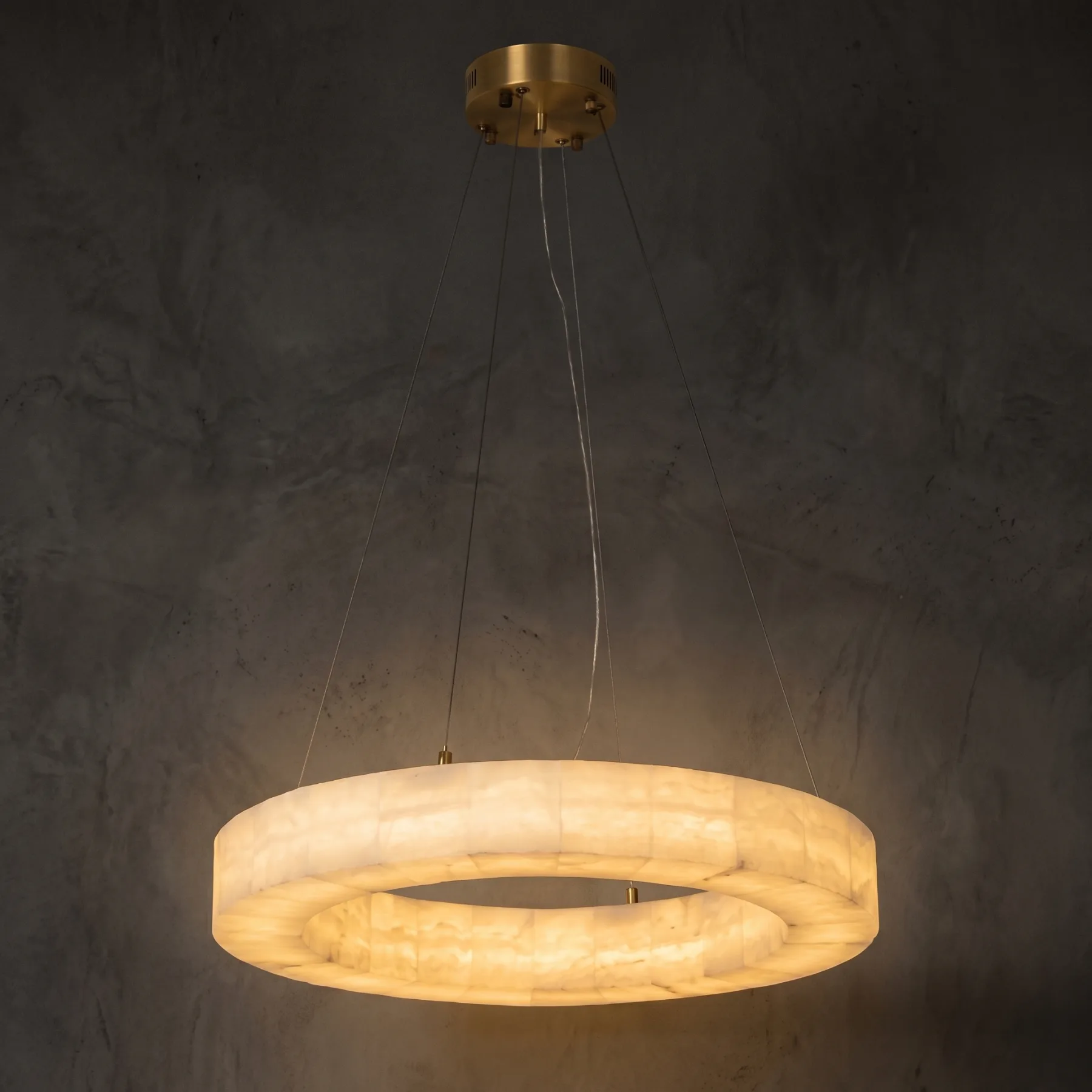 Luminous Alabaster Ring Chandelier custom chandeliers