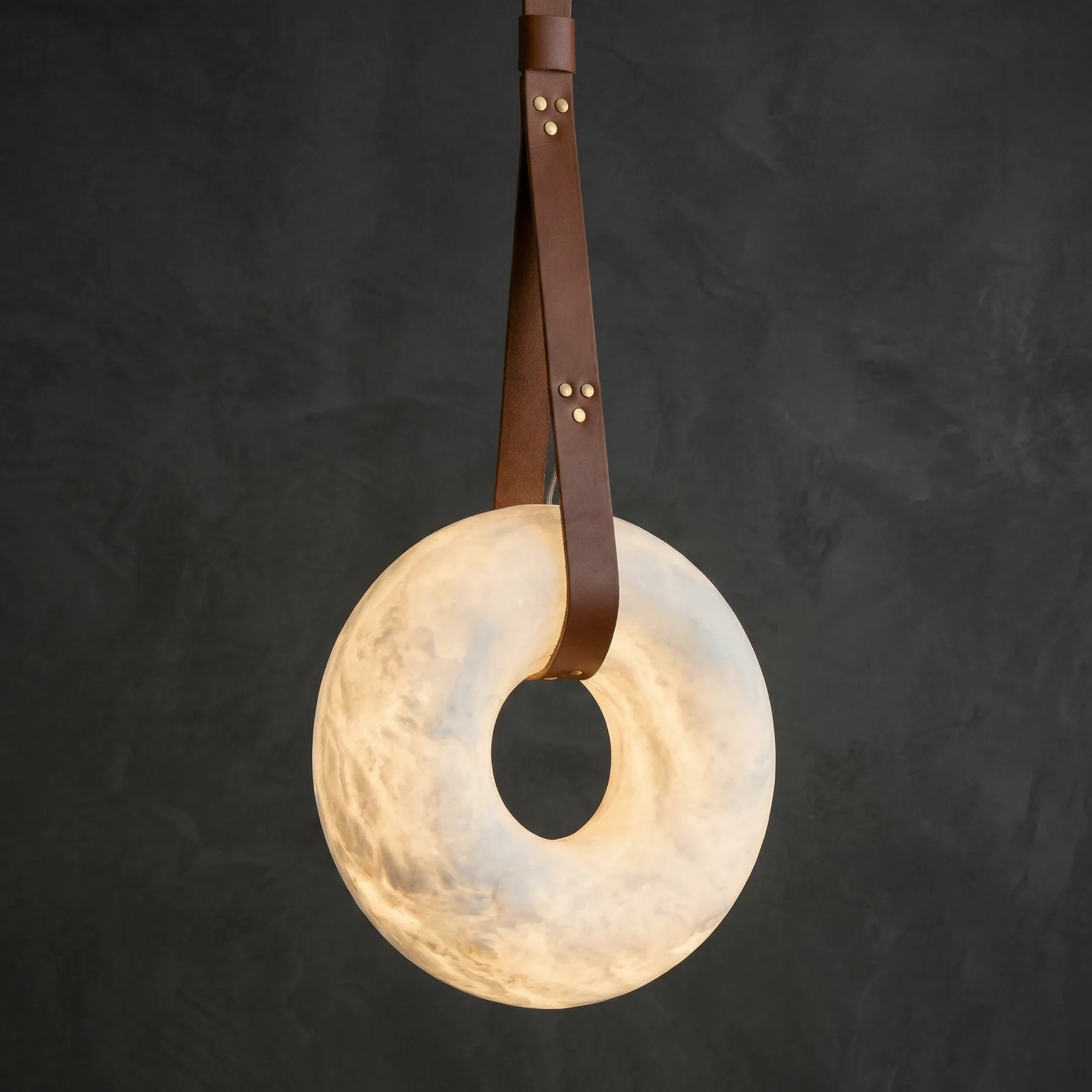 Luminous Alabaster Leather Pendant custom pendants