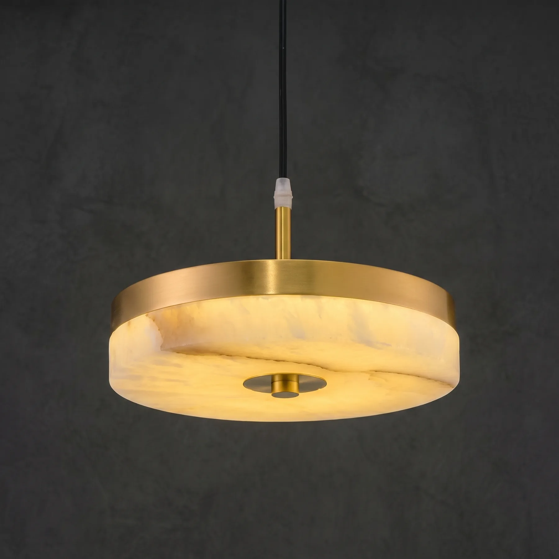 Gilded Alabaster Disc Pendant custom pendants