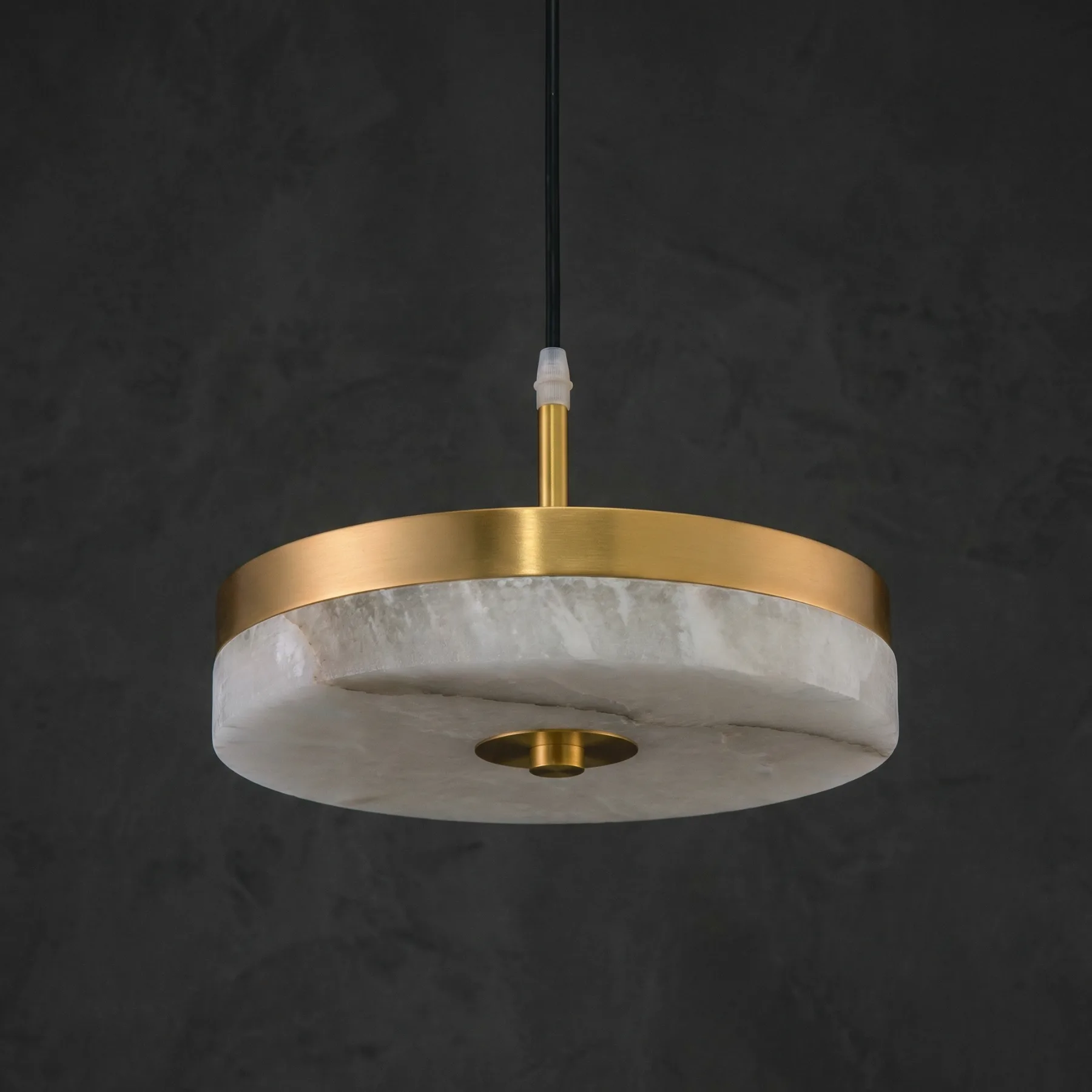 Gilded Alabaster Disc Pendant image 2