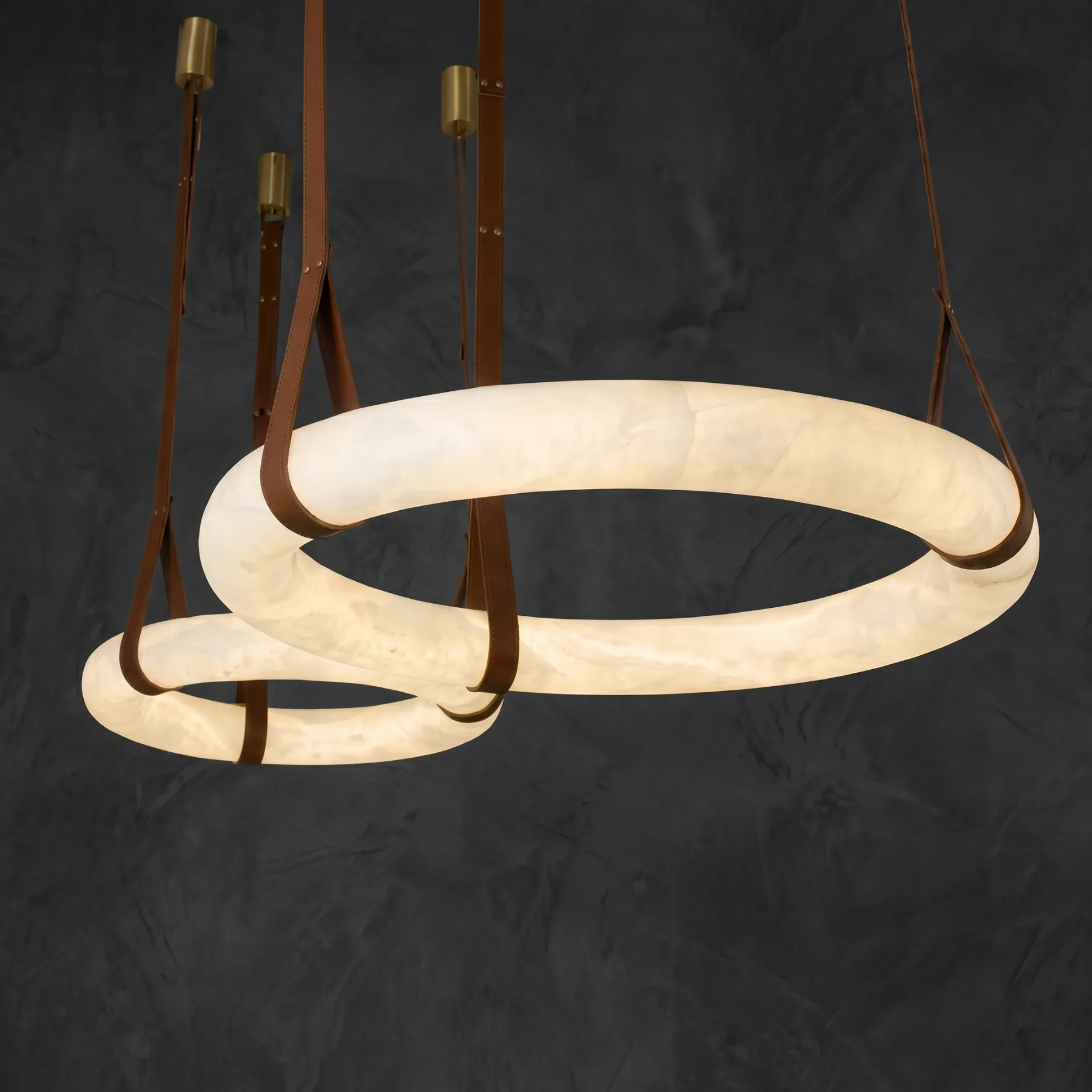 Sculpted Alabaster Ring Chandelier custom chandeliers