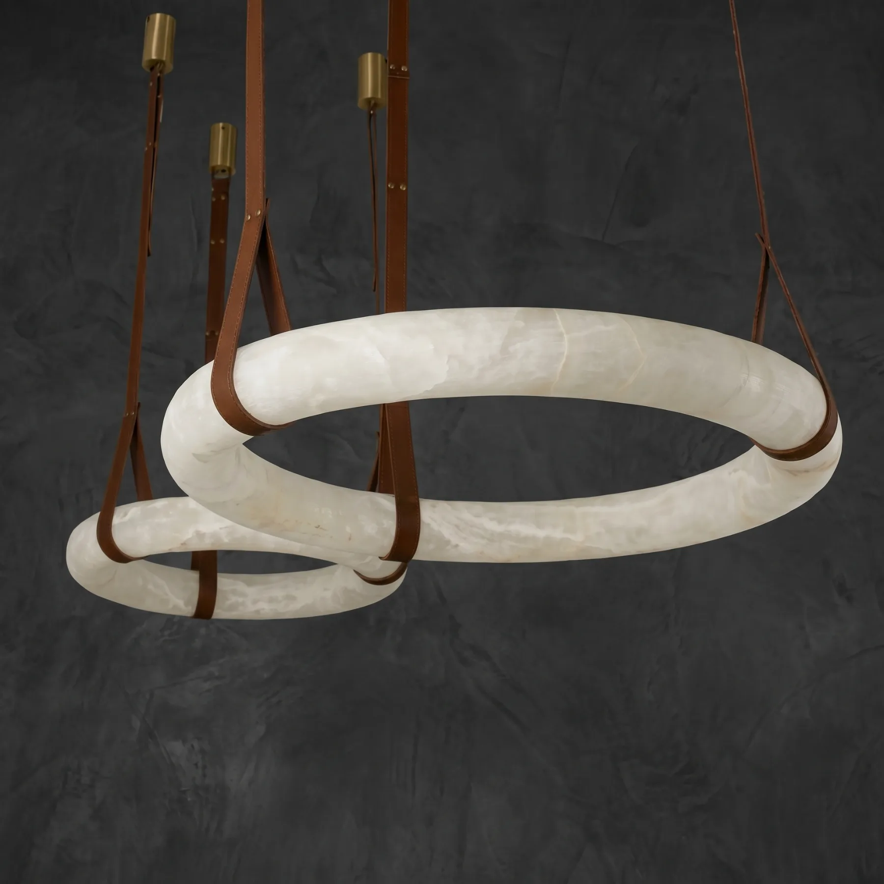 Sculpted Alabaster Ring Chandelier image 2