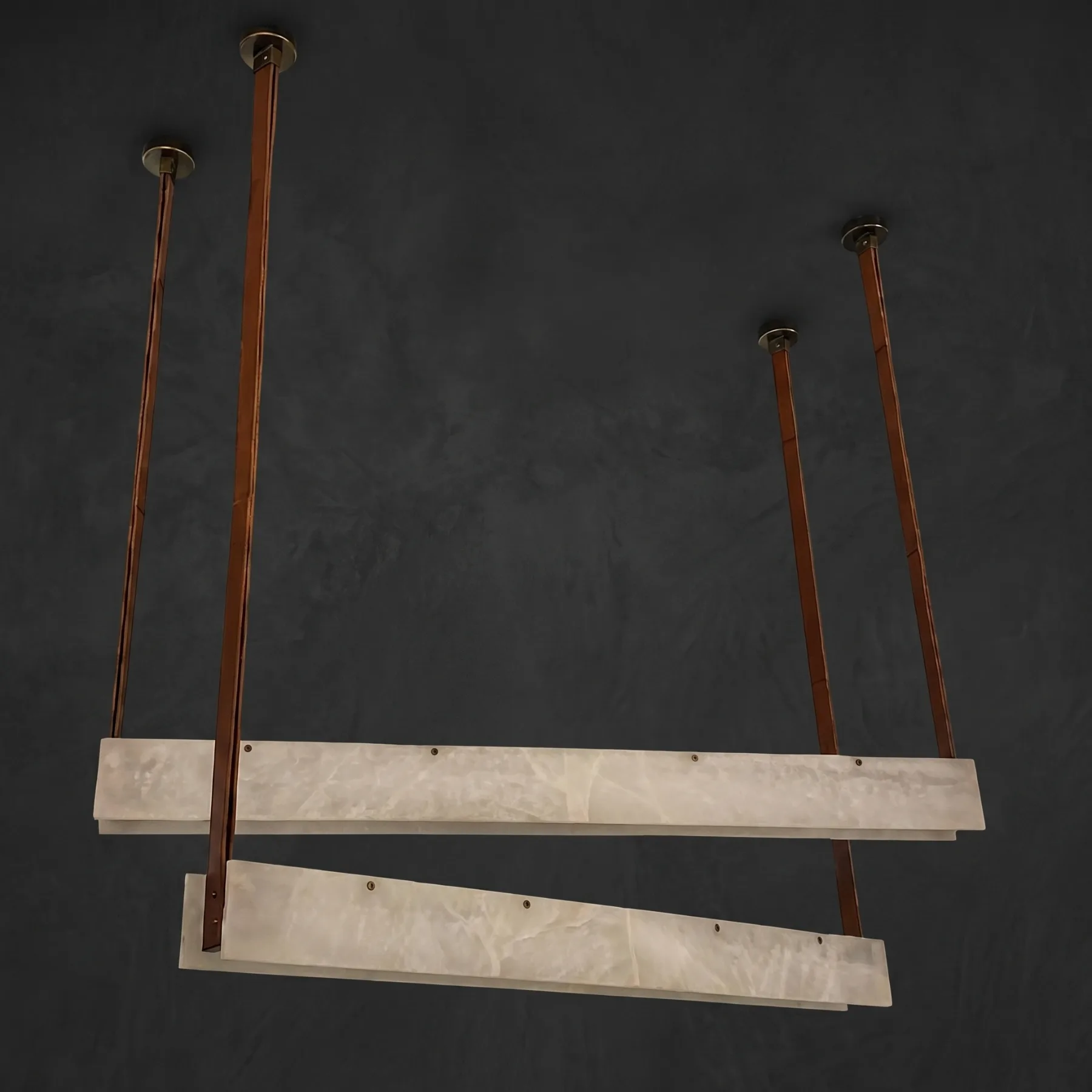Warm Alabaster Linear Chandelier image 2