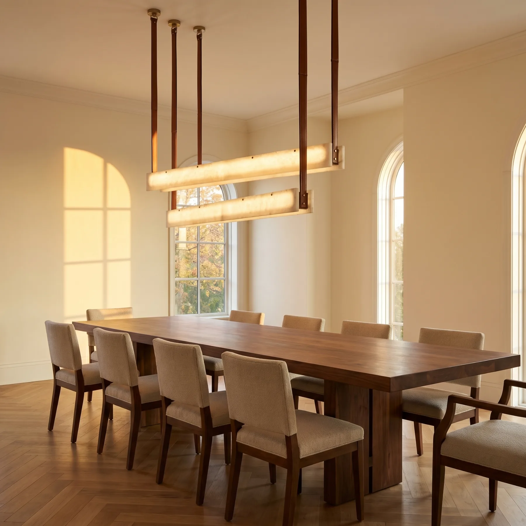 Warm Alabaster Linear Chandelier image 4