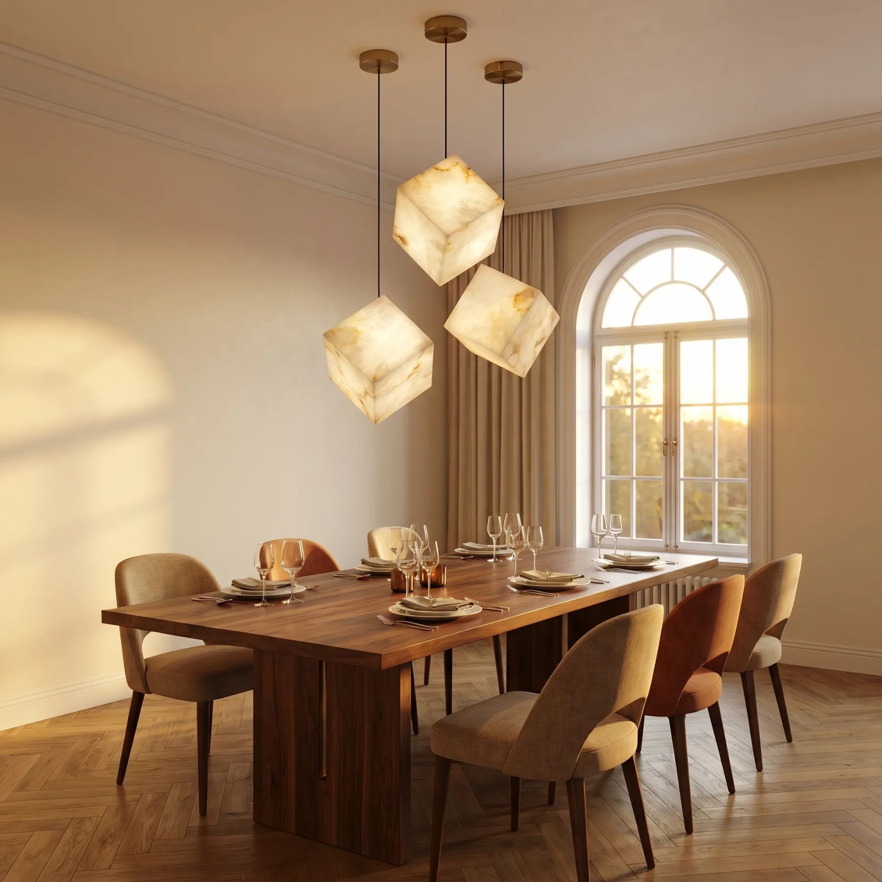 Luminous Alabaster Cube Pendant Light image 4