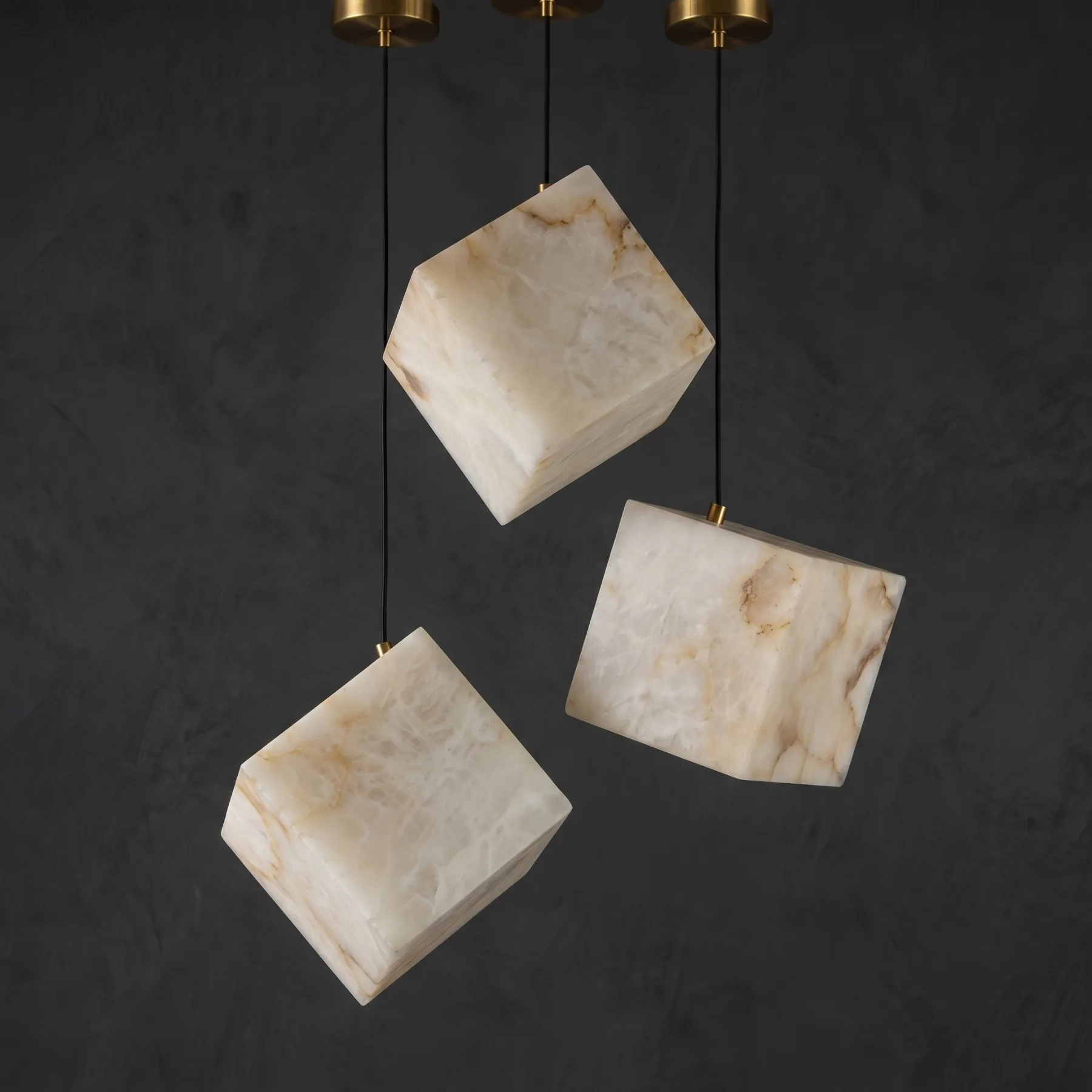 Luminous Alabaster Cube Pendant Light image 2