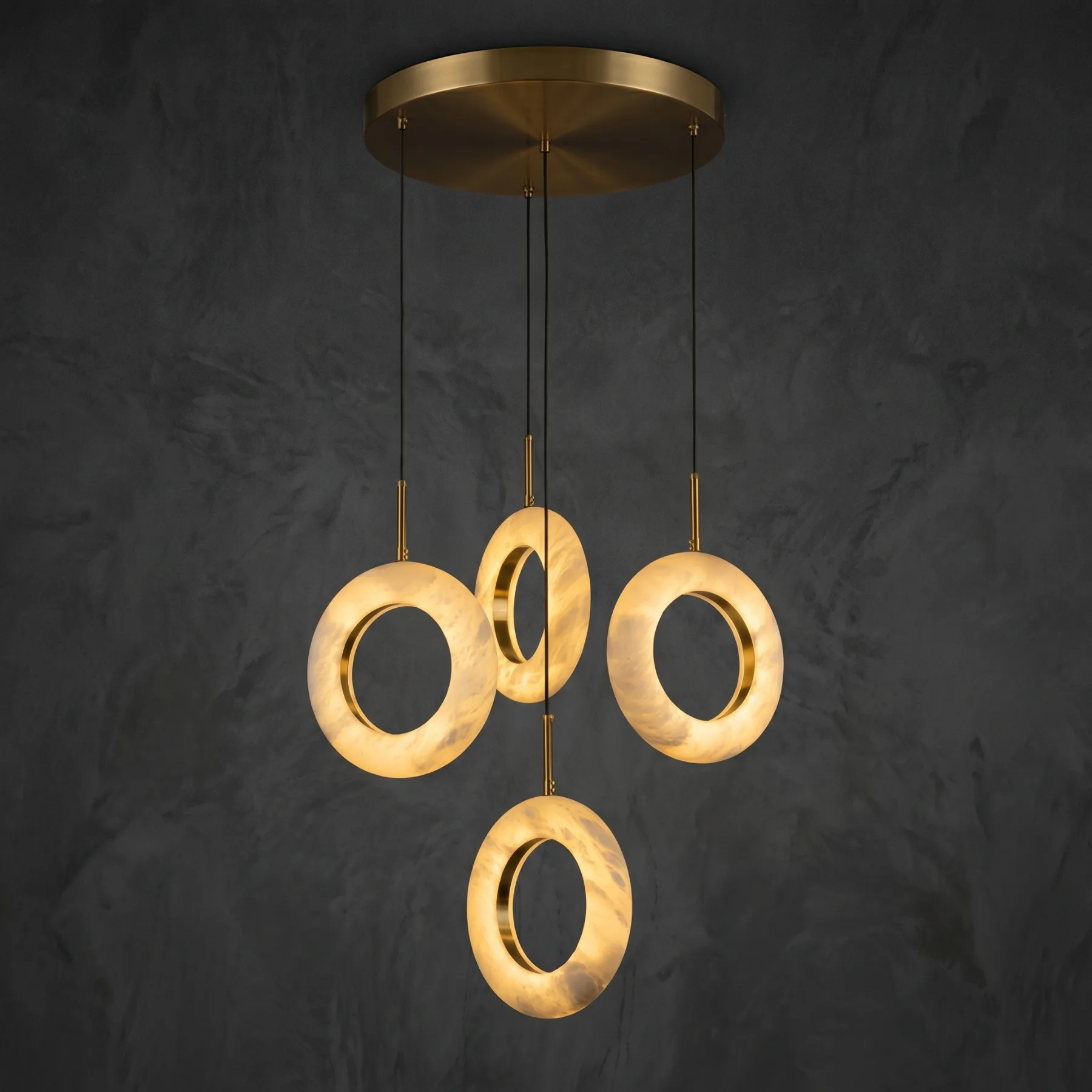 Luminous Alabaster Ring Chandelier custom chandeliers
