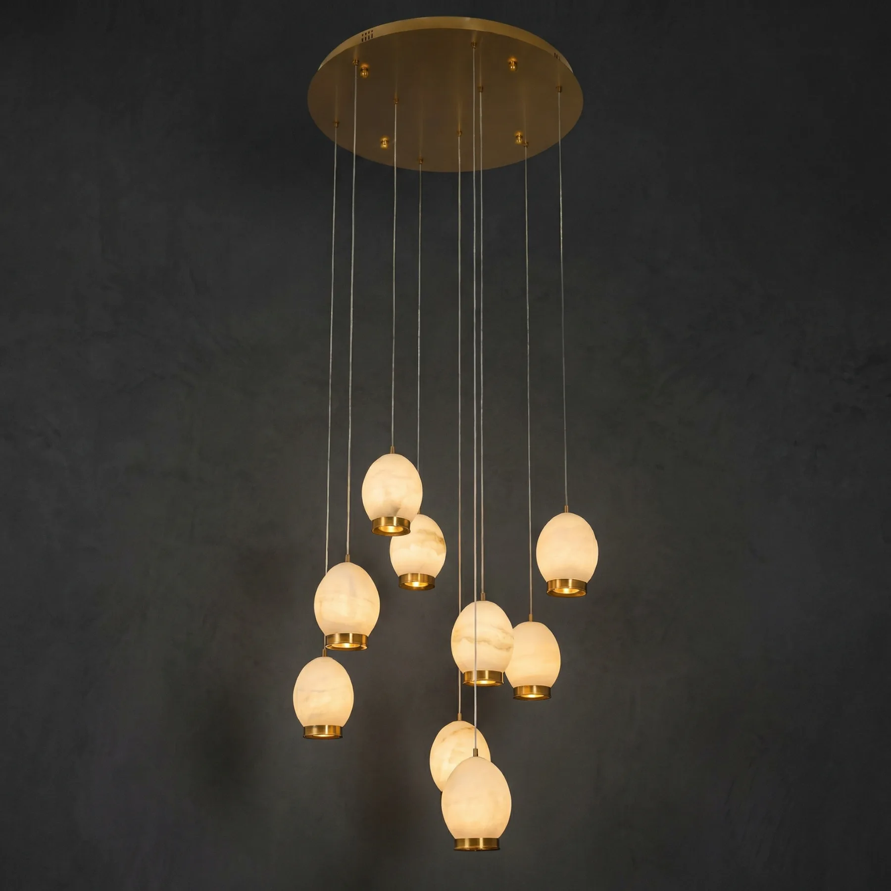 Luminous Alabaster Cluster Chandelier custom chandeliers