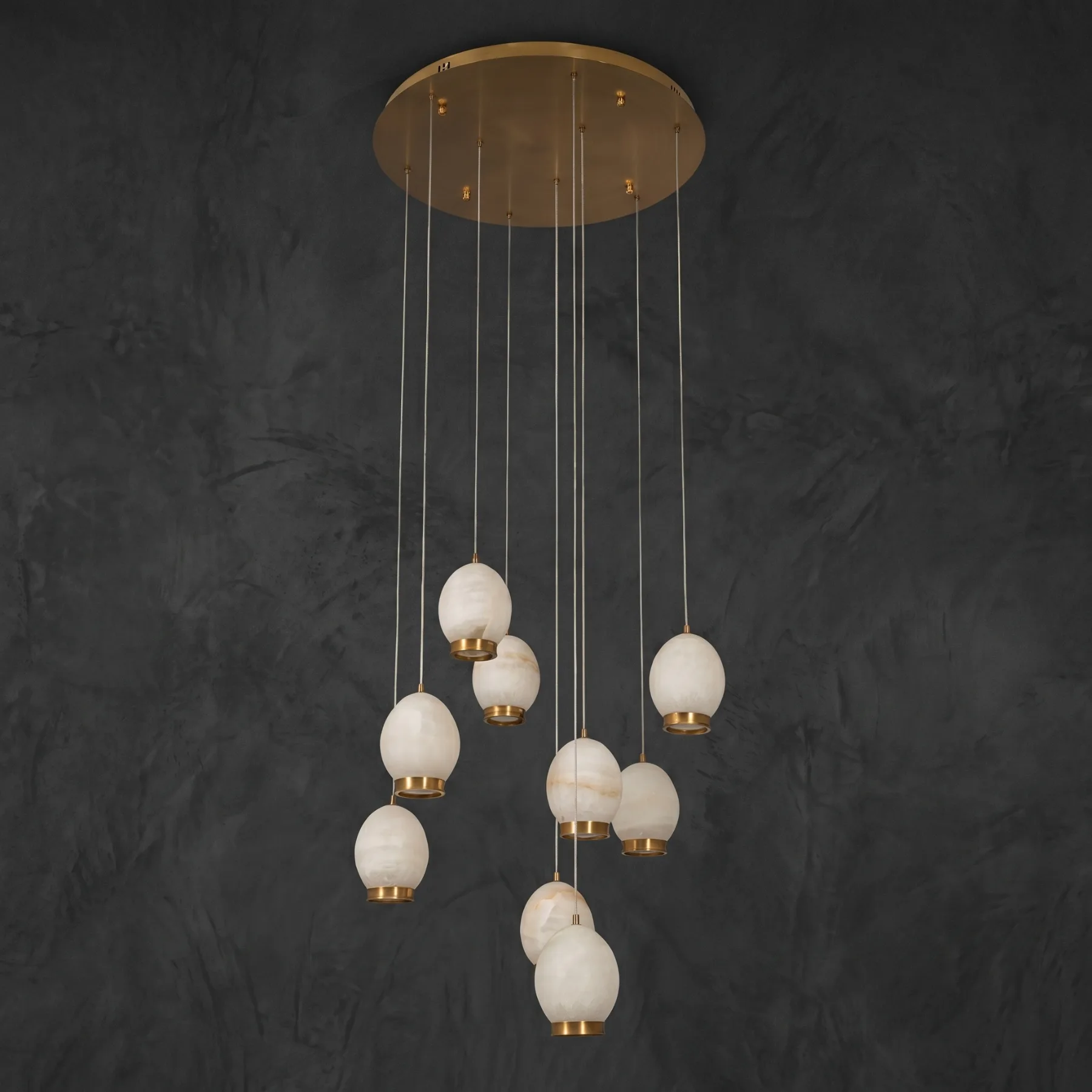 Luminous Alabaster Cluster Chandelier image 2
