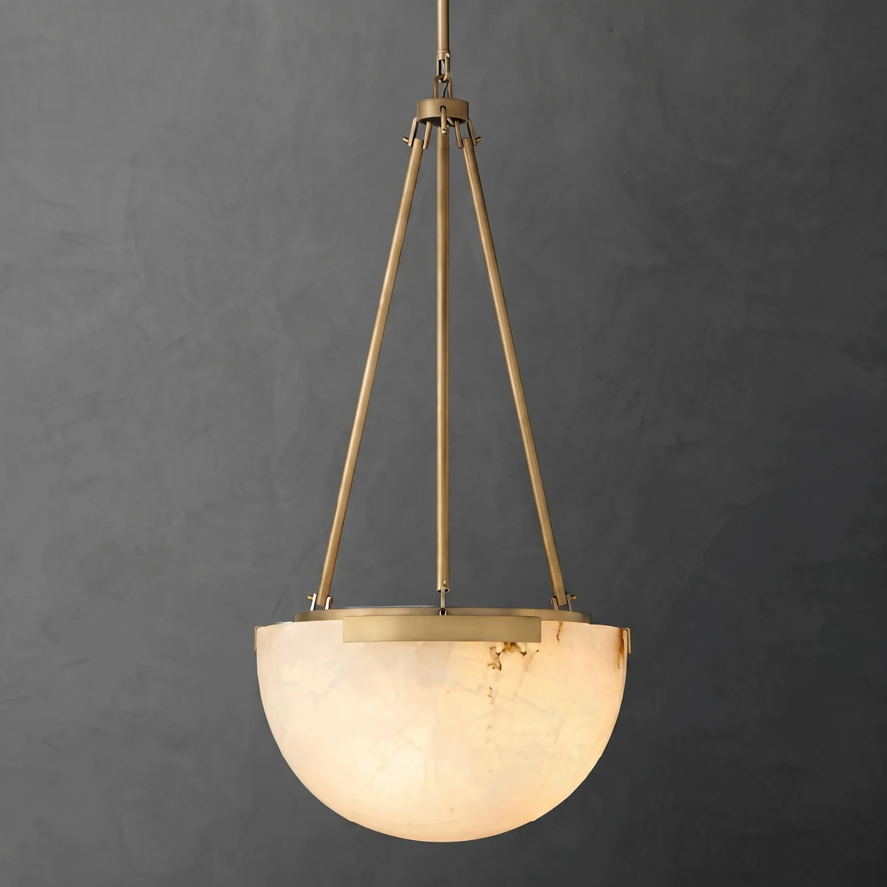 Luminous Alabaster Bowl Chandelier custom chandeliers