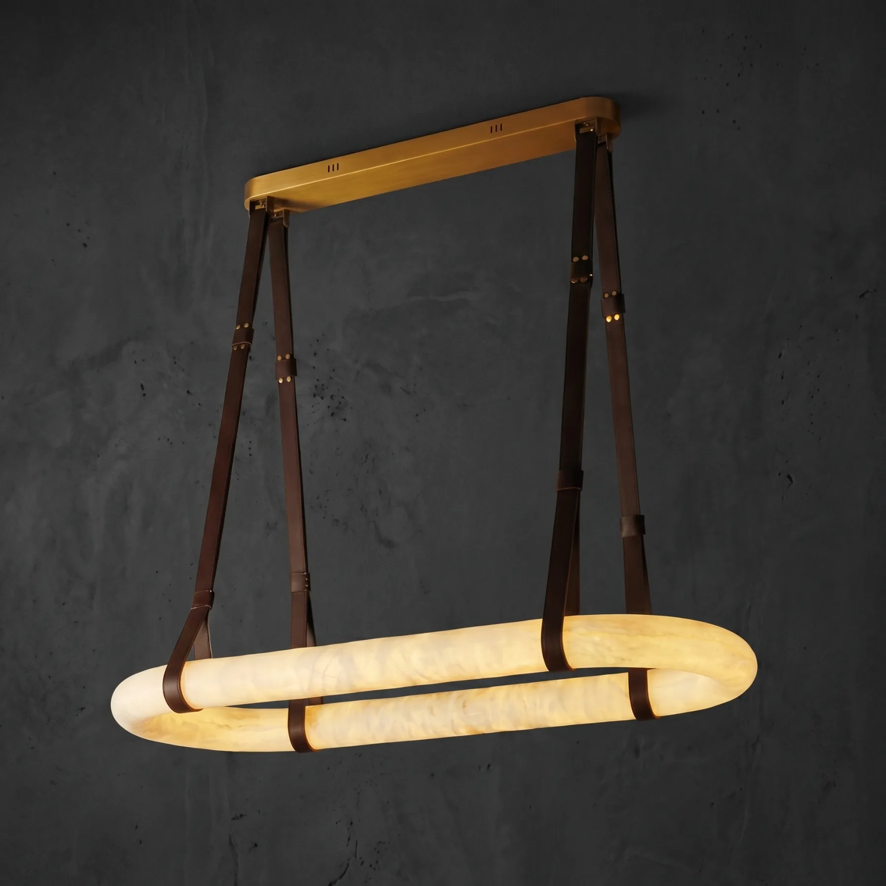 Equestrian Alabaster Ring Chandelier custom chandeliers