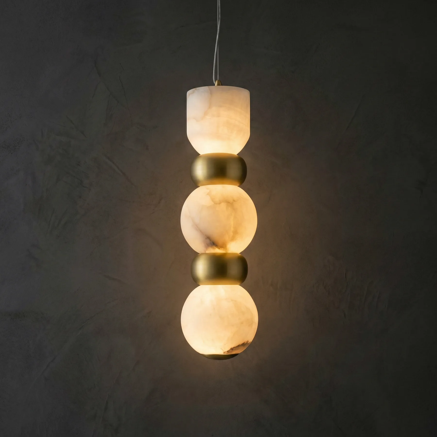 Sculpted Alabaster Brass Pendant Light custom pendants