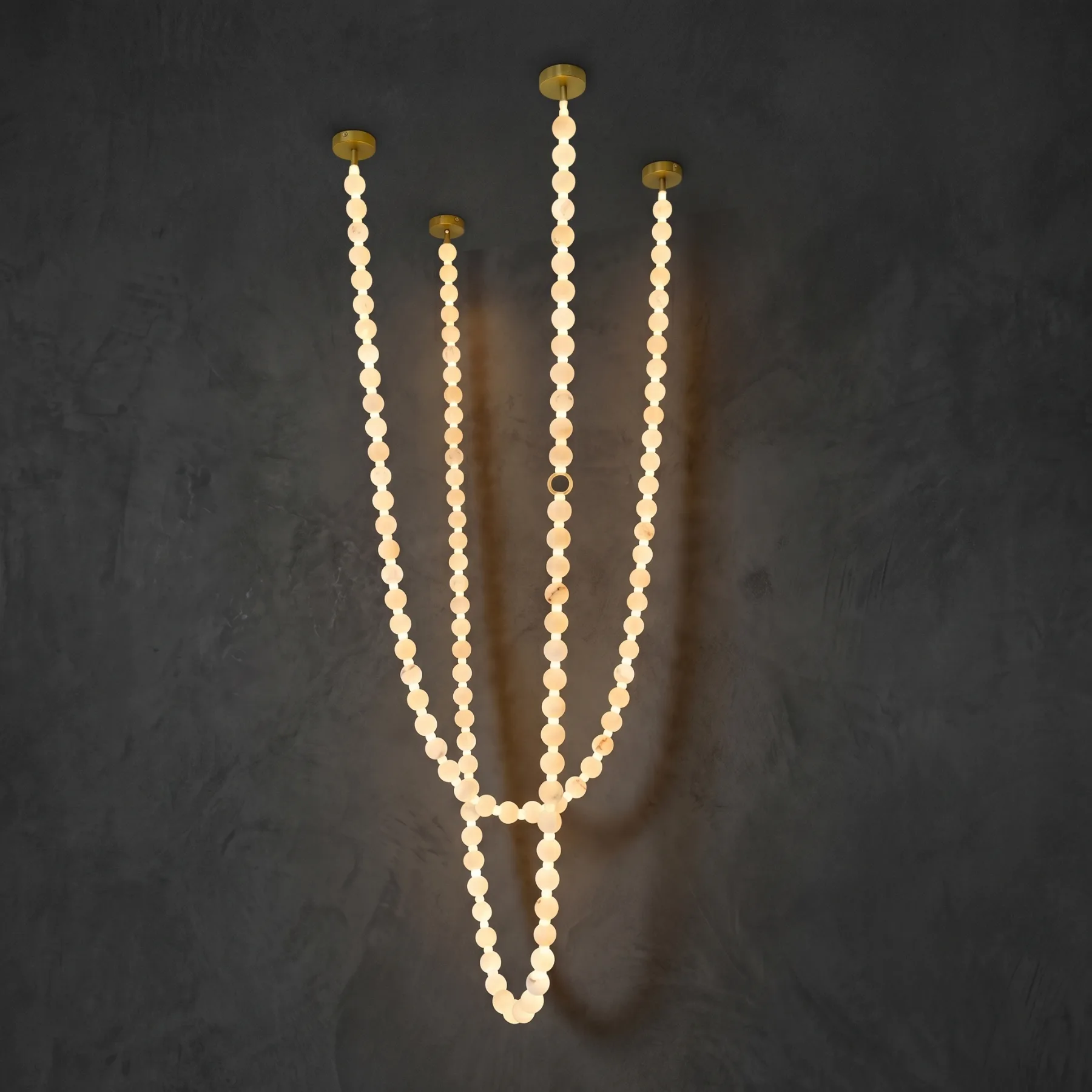 Luminous Pearl Alabaster Chandelier custom chandeliers