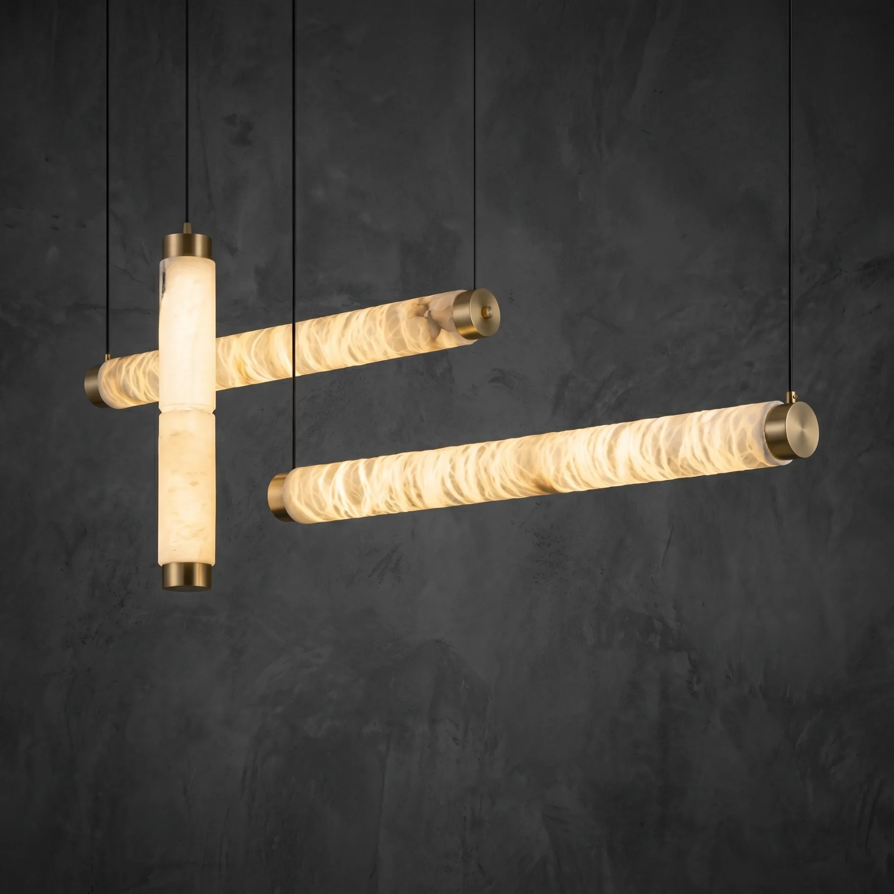 Luminous Alabaster Linear Chandelier custom chandeliers