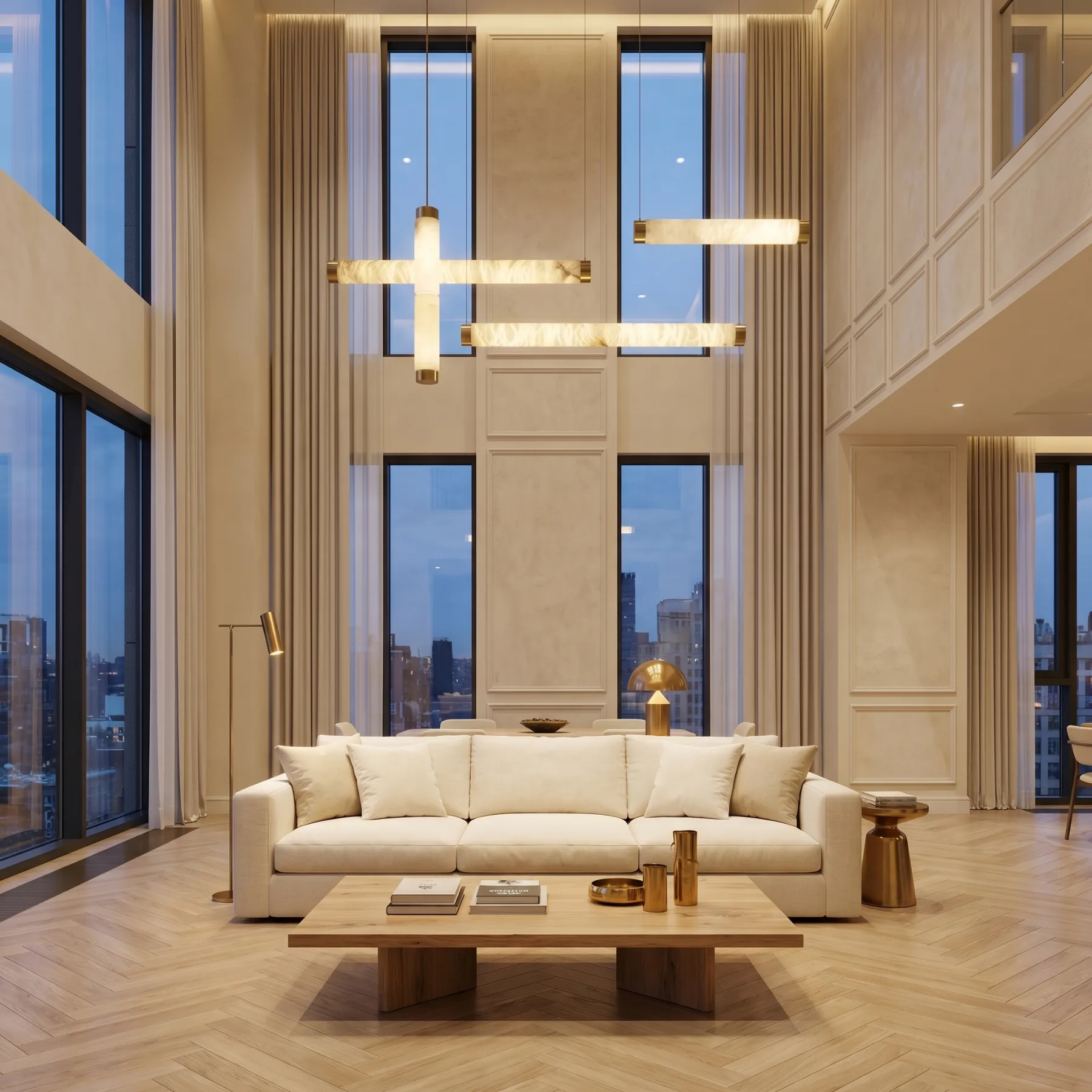 Luminous Alabaster Linear Chandelier image 3