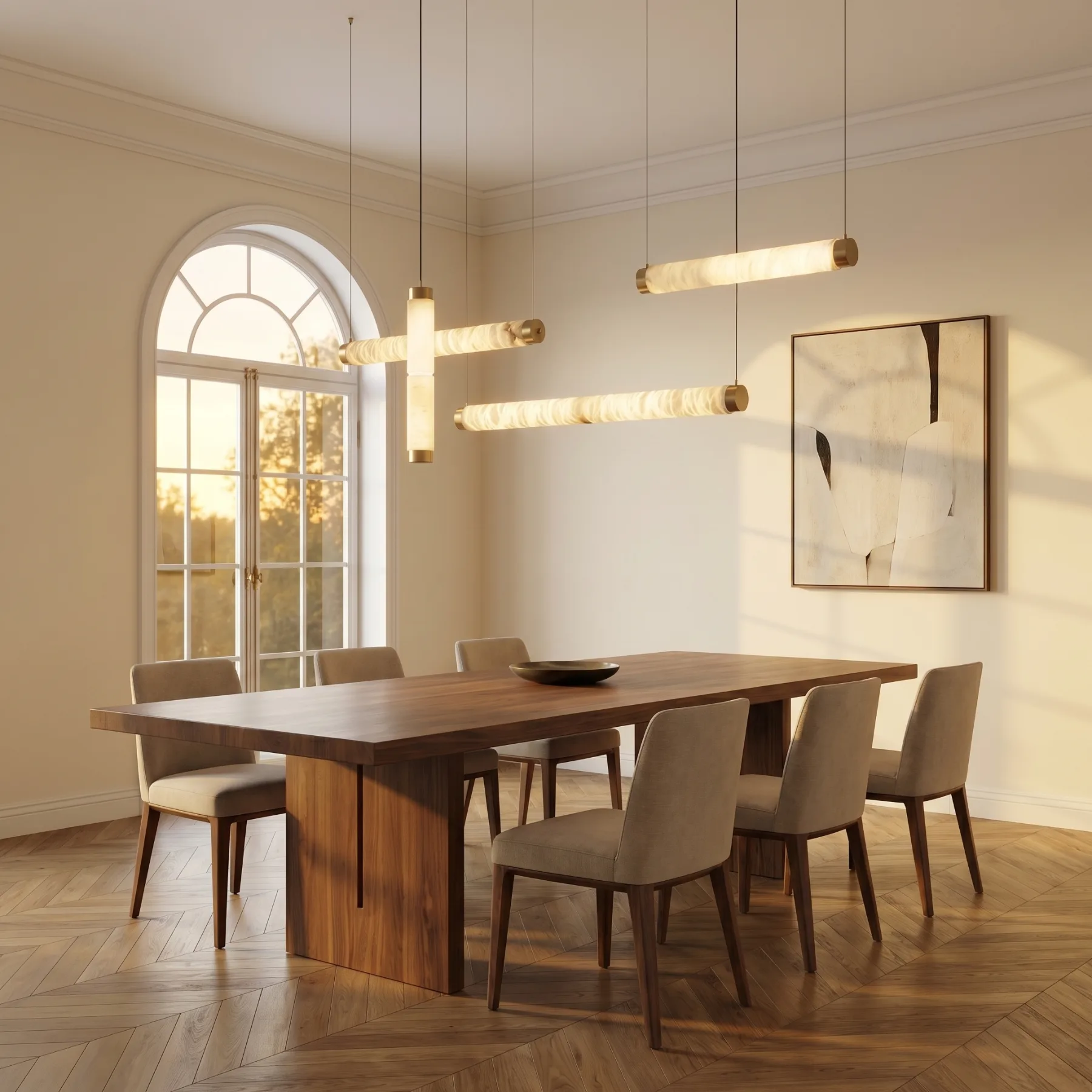 Luminous Alabaster Linear Chandelier image 4