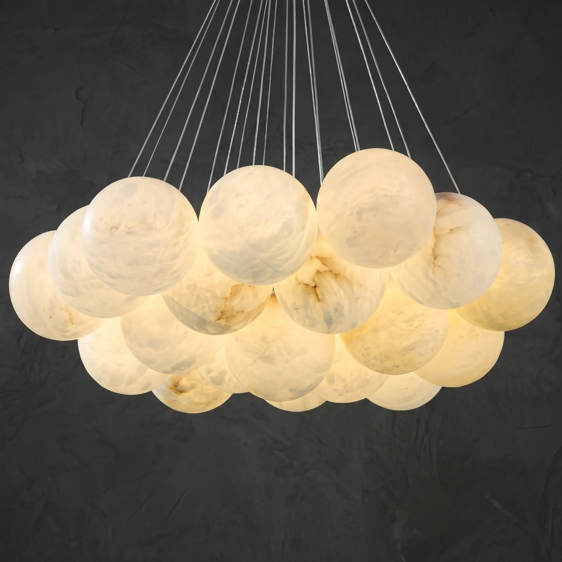 Clouded Alabaster Globe Chandelier custom chandeliers