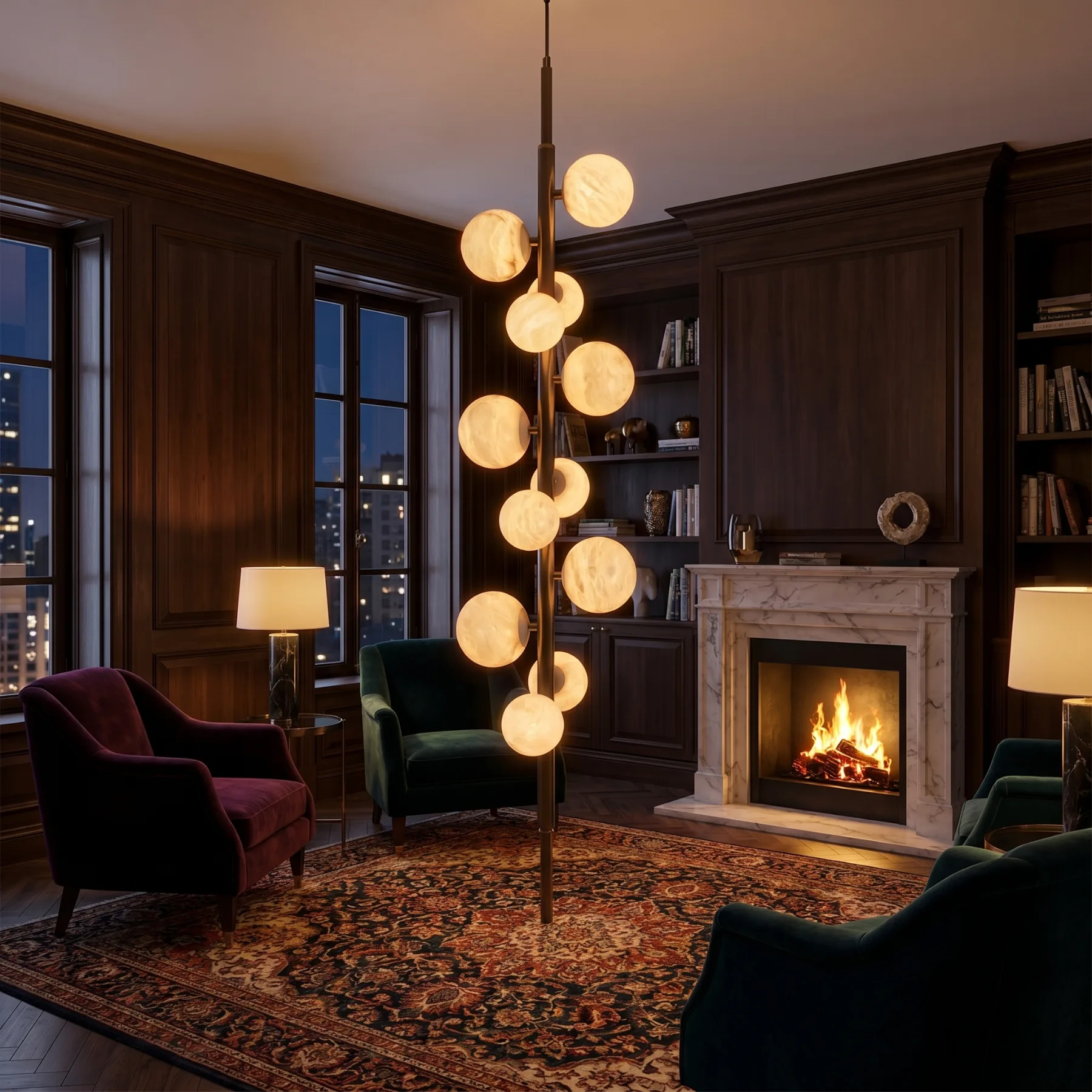 Serene Alabaster Globe Pendant Light image 5