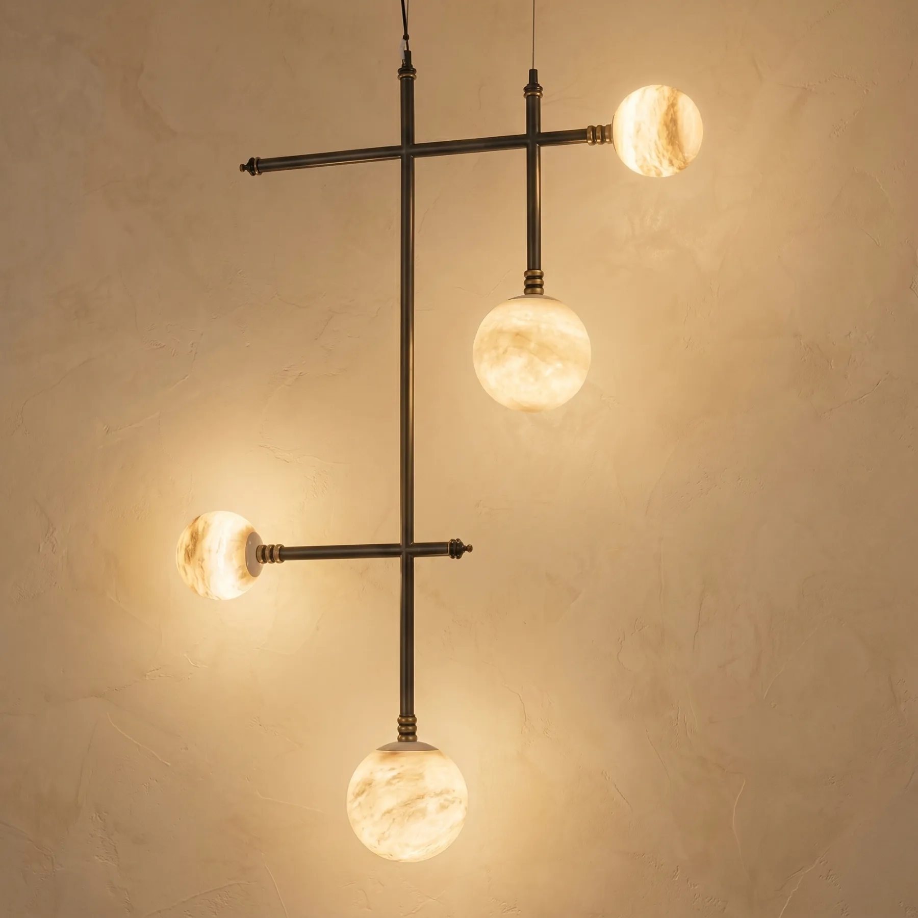 Luminous Alabaster Globe Chandelier custom chandeliers