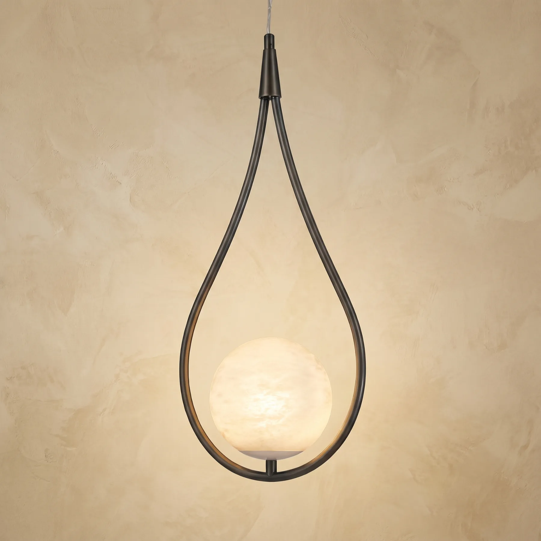 Serene Alabaster Globe Pendant Light custom pendants