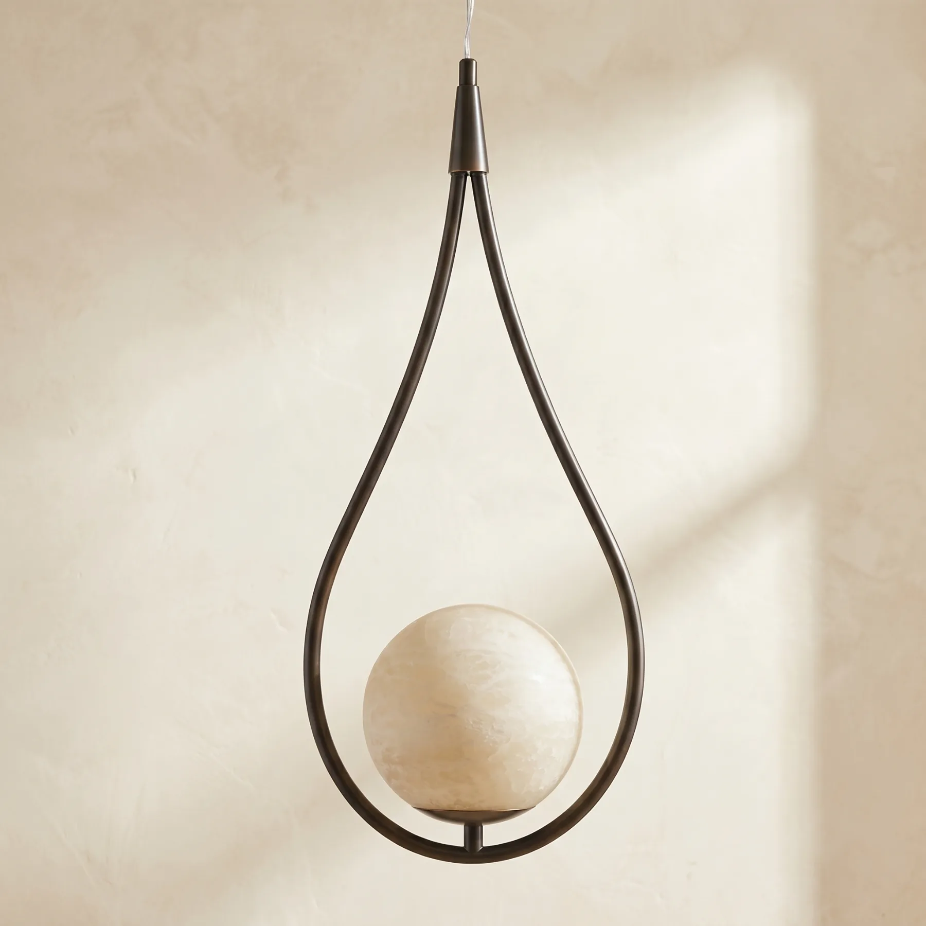 Serene Alabaster Globe Pendant Light image 2