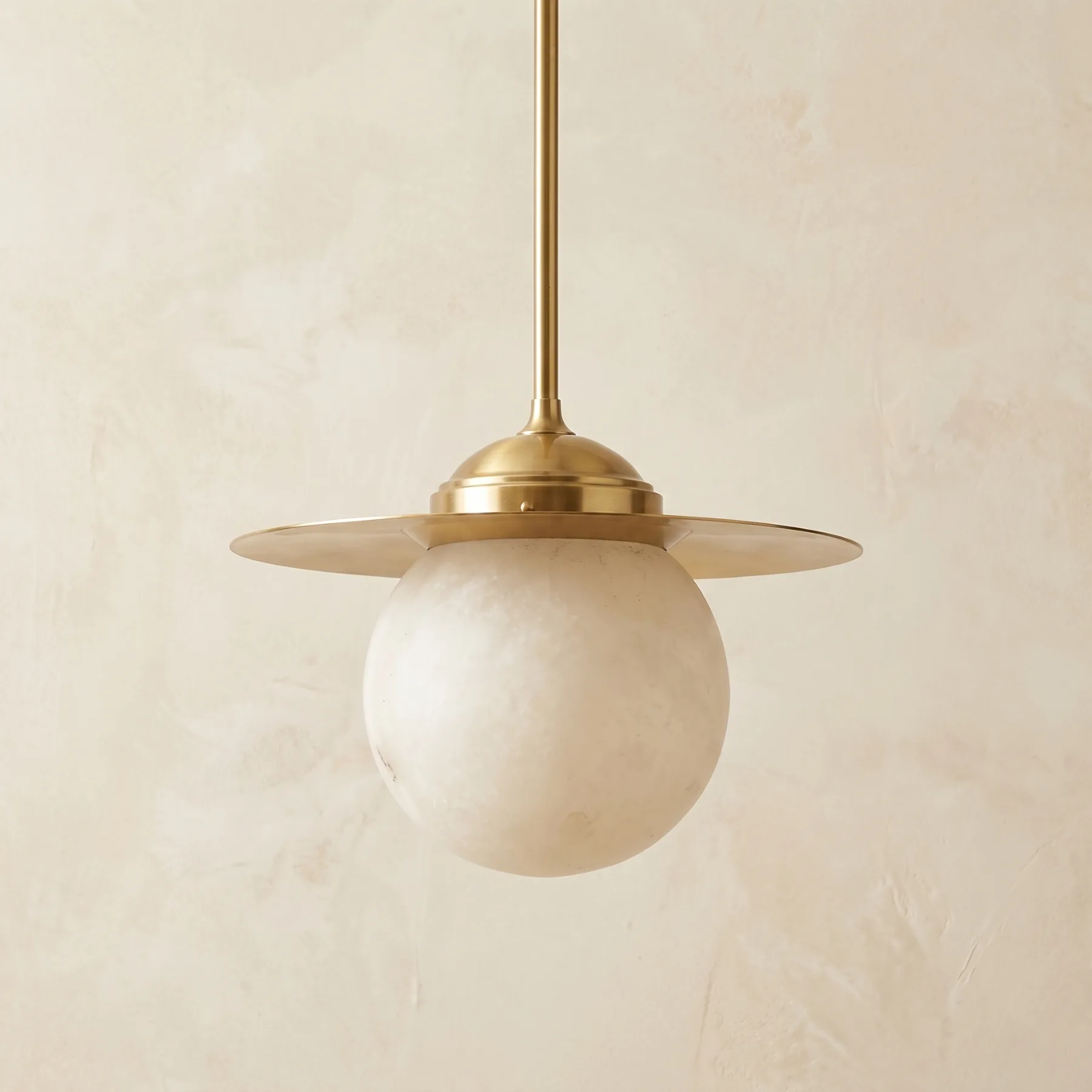 Celestial Brass Alabaster Pendant Light image 2