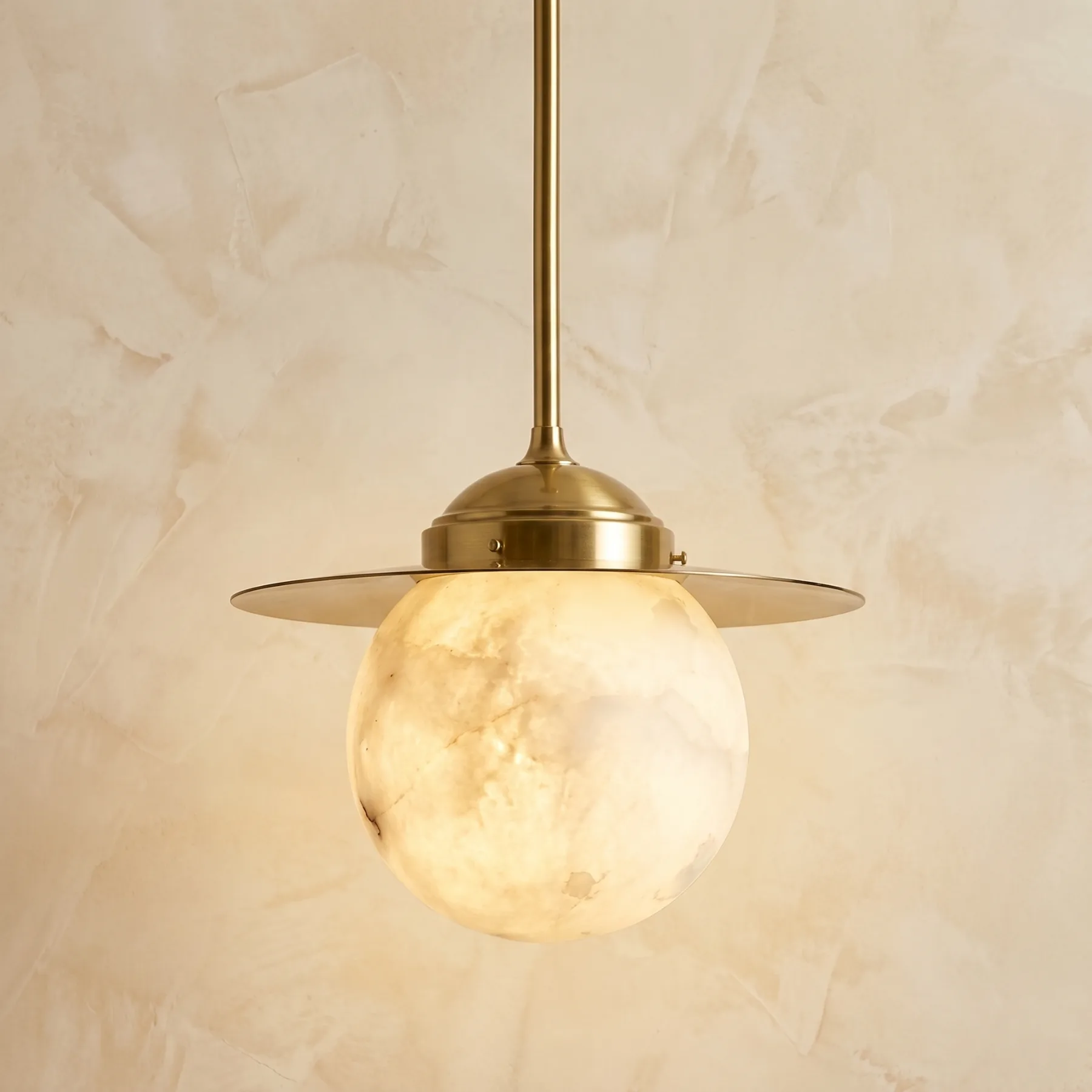 Celestial Brass Alabaster Pendant Light custom pendants