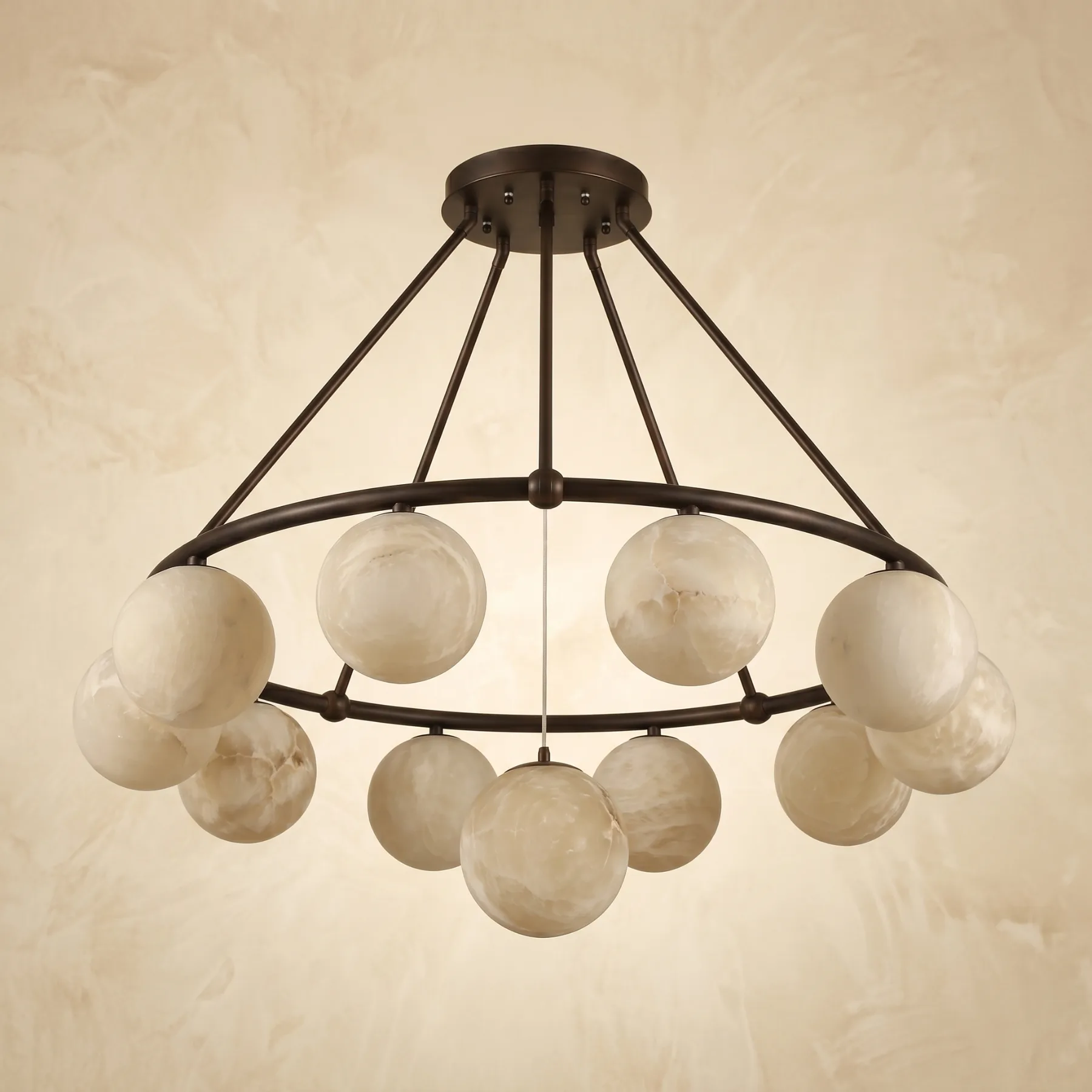 Luminous Alabaster Globe Chandelier image 2