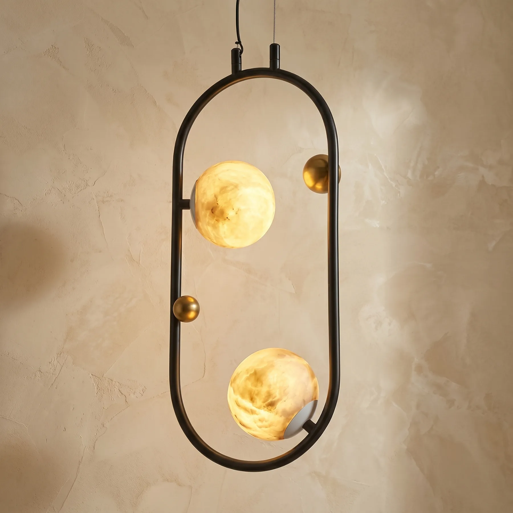 Orbit Alabaster Globe Pendant Light custom pendants