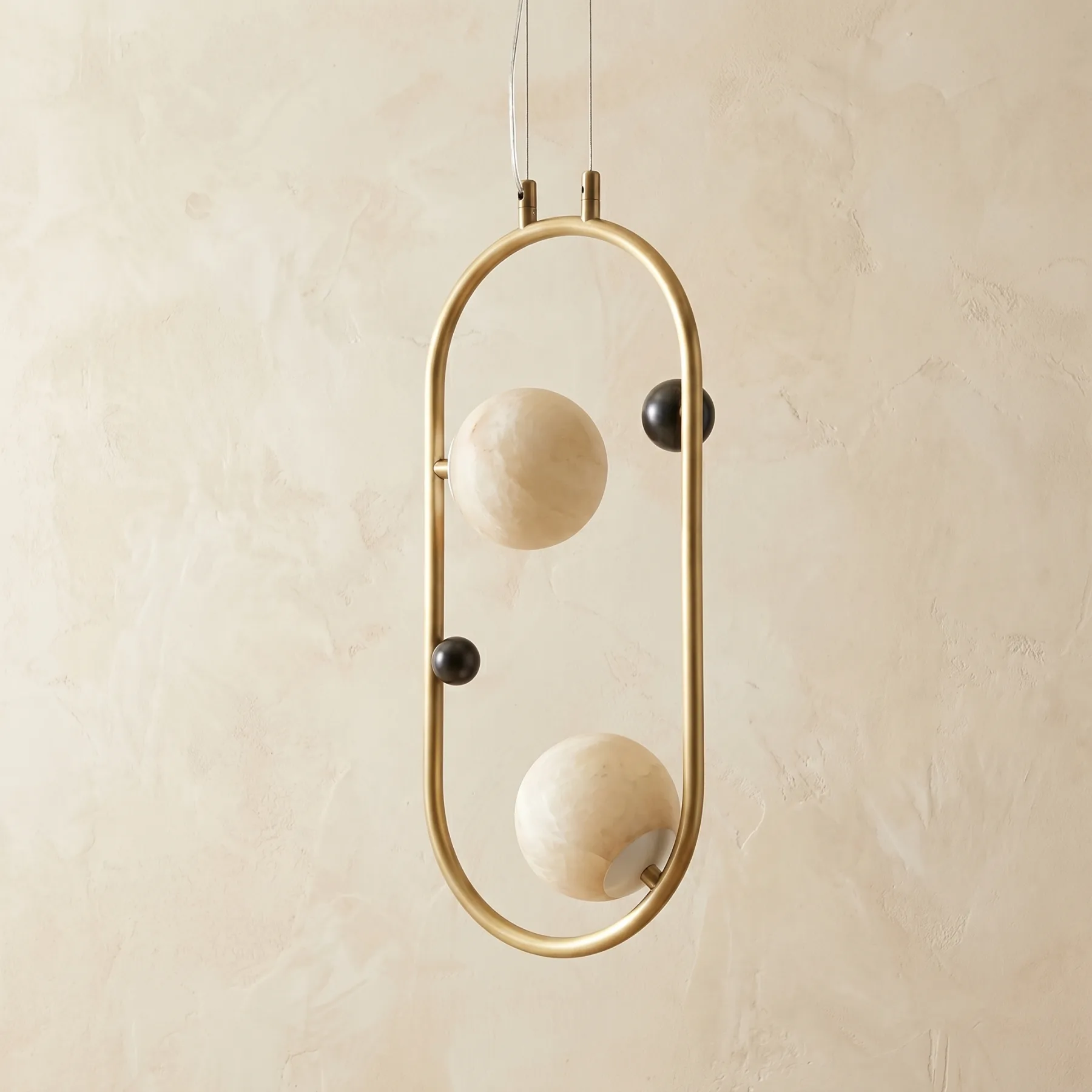 Gilded Alabaster Orb Pendant image 2