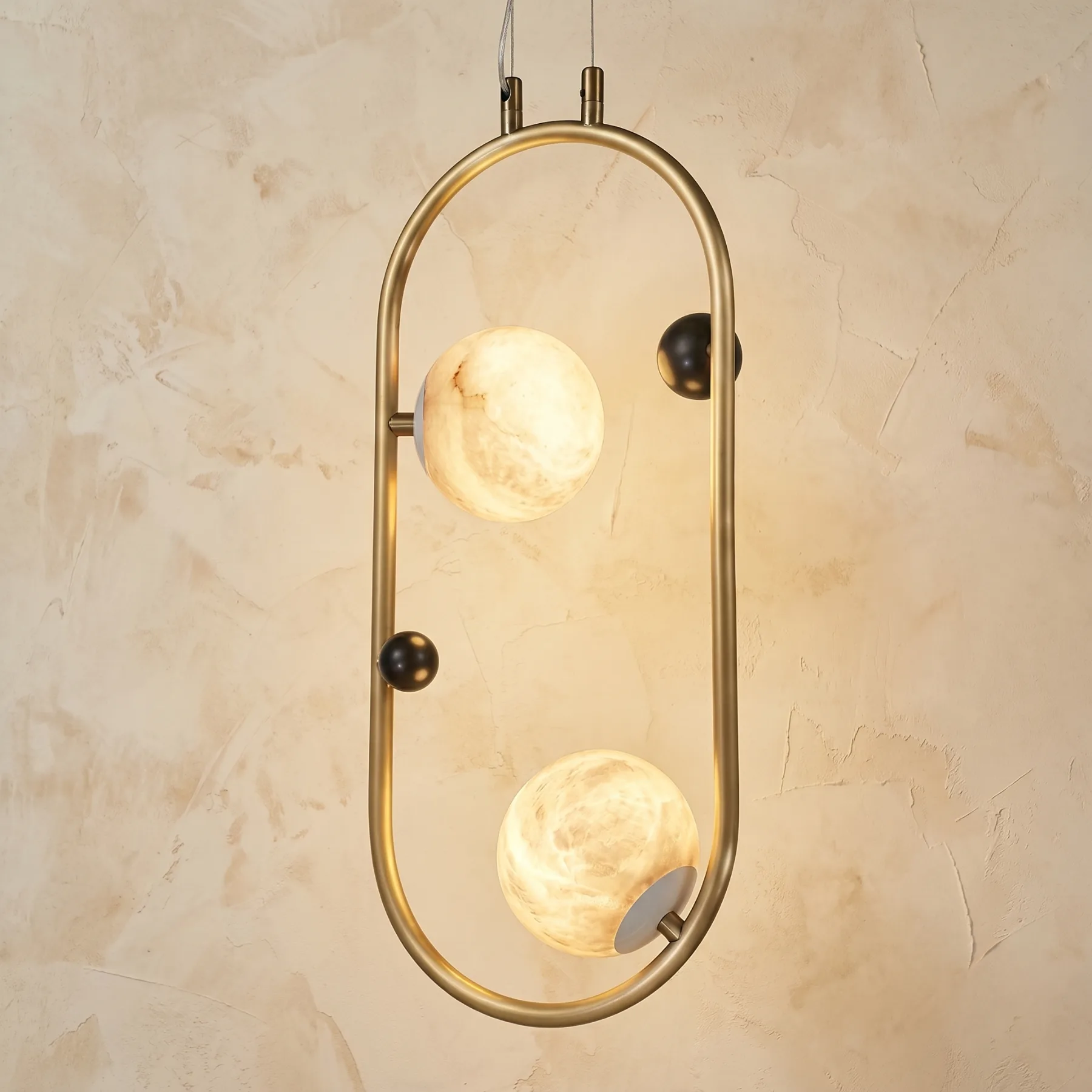 Gilded Alabaster Orb Pendant custom pendants