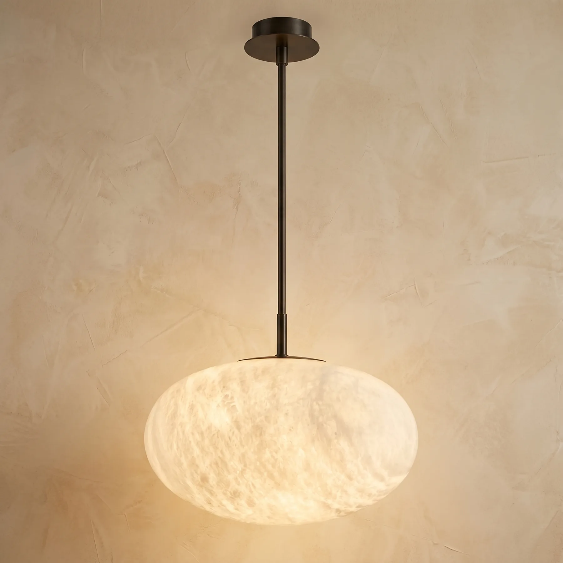 Luminous Alabaster Oval Pendant custom pendants
