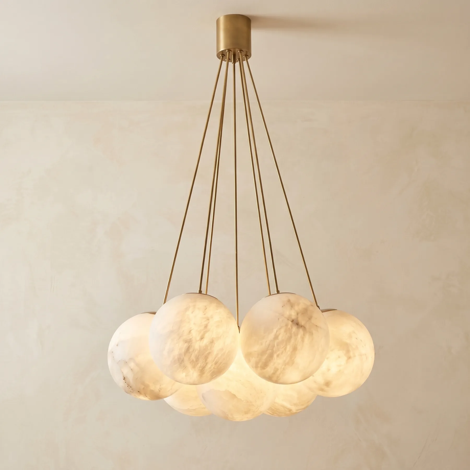 Luminous Alabaster Globe Chandelier custom chandeliers
