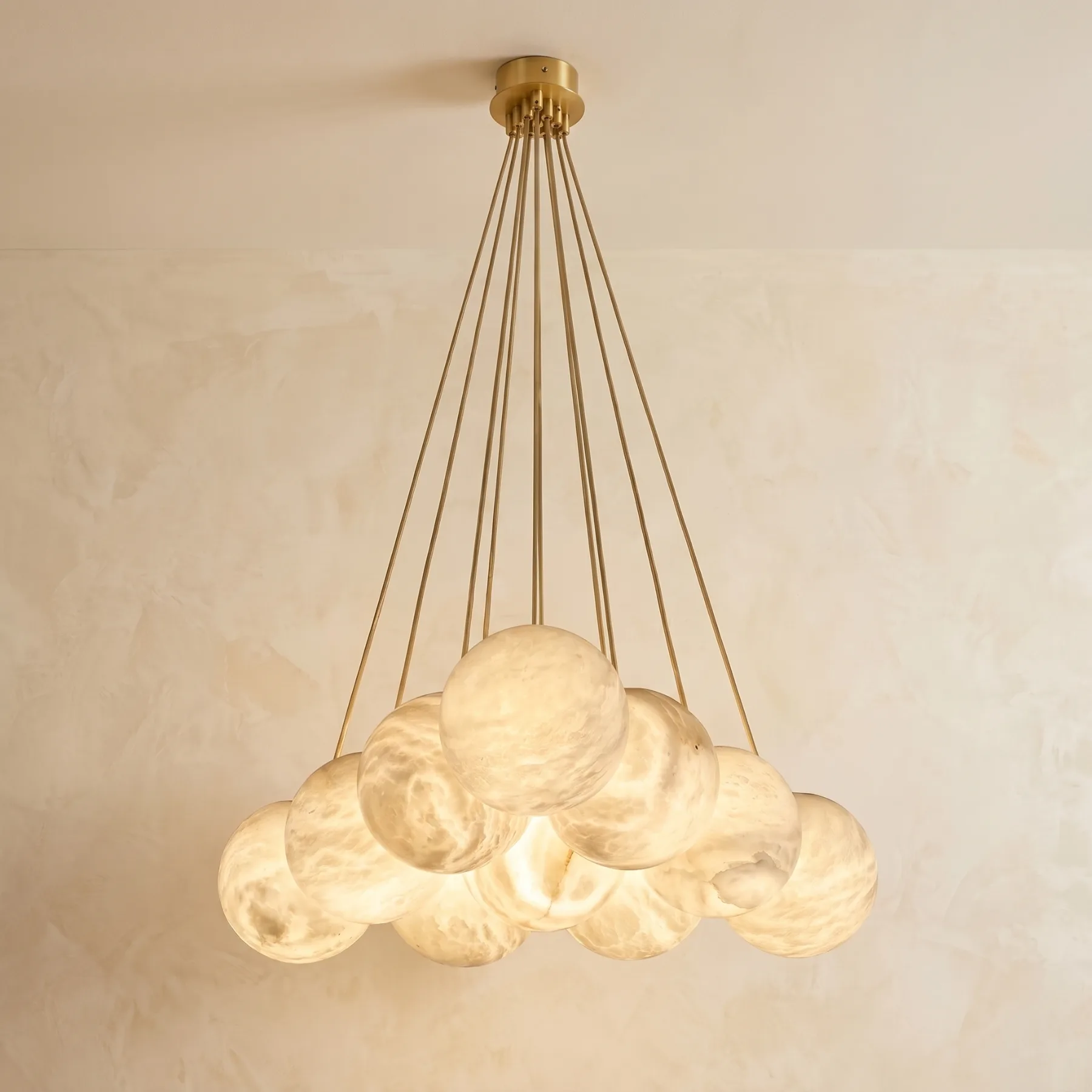 Luminous Alabaster Globe Chandelier custom chandeliers
