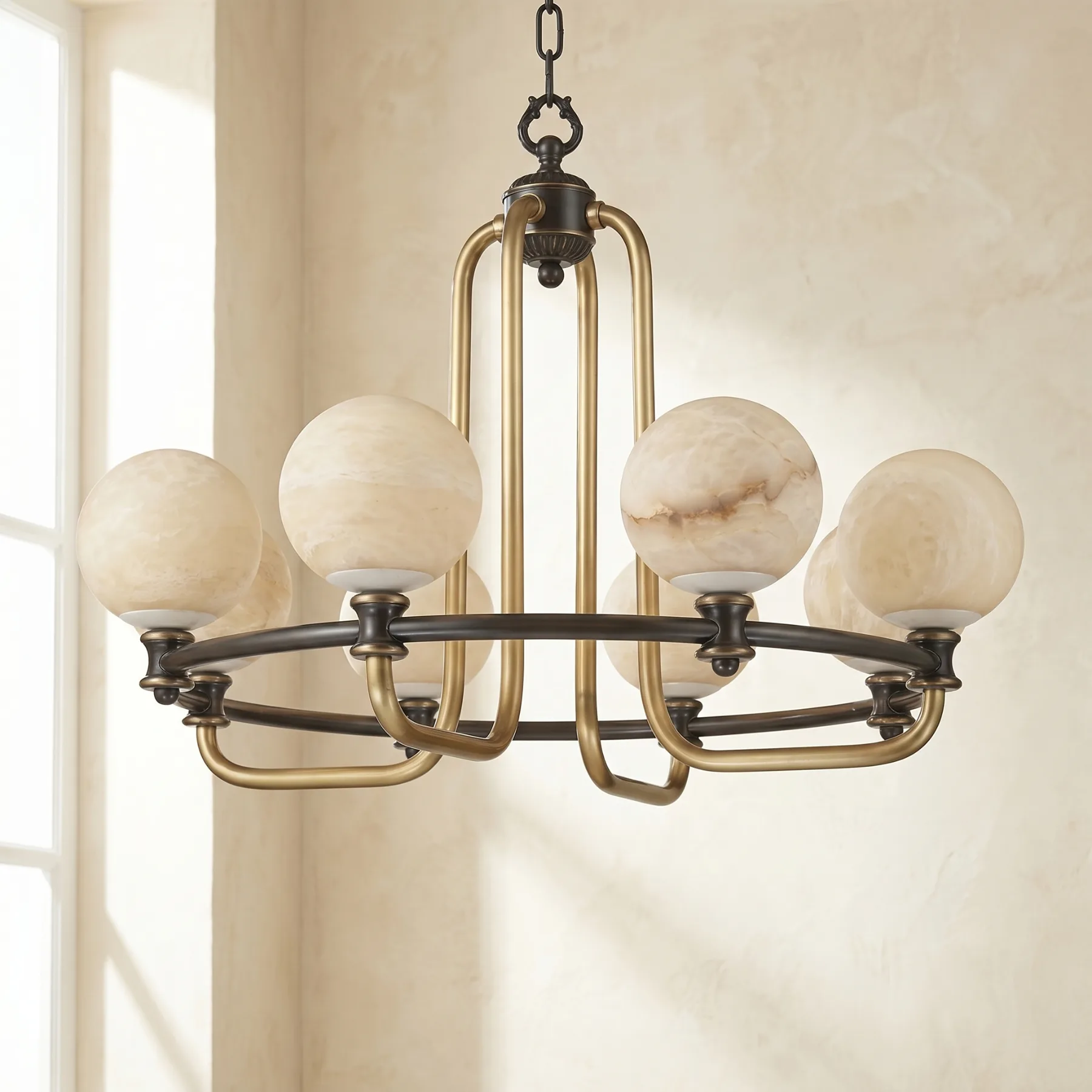 Heritage Alabaster Globe Chandelier custom chandeliers