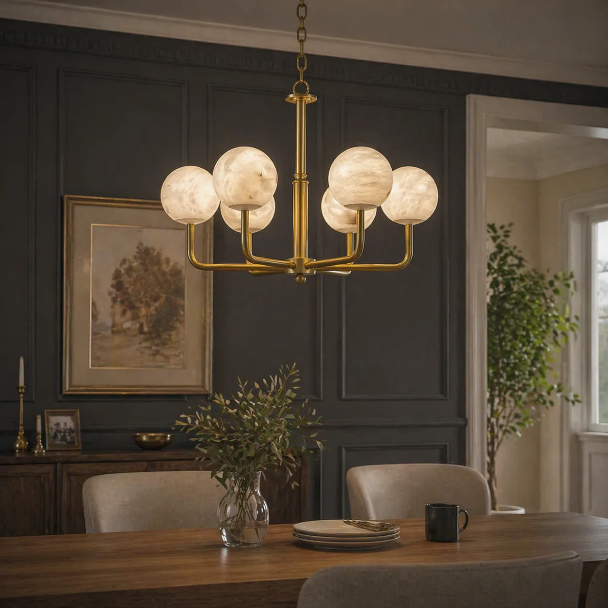 Aureate Alabaster Globe Chandelier image 5