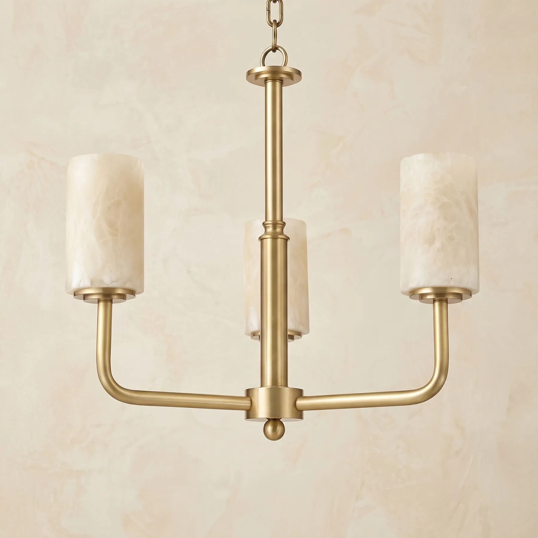 Gilded Alabaster Cylinder Chandelier image 2