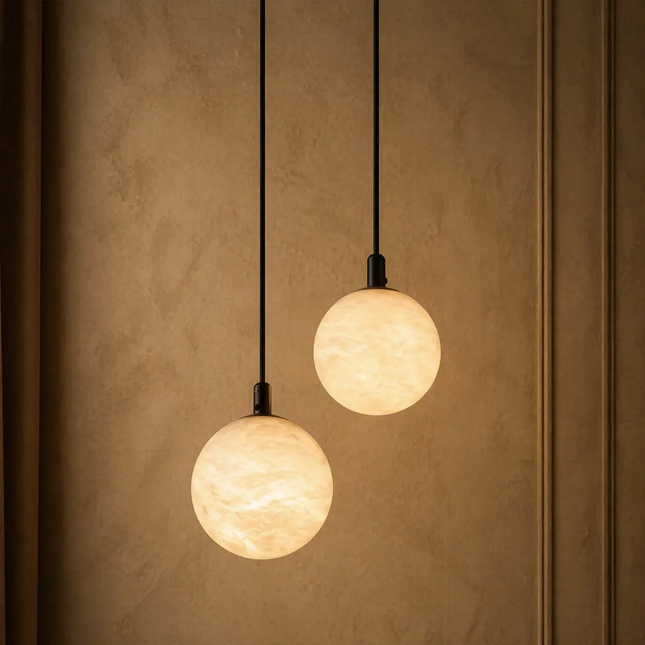Luminous Alabaster Globe Pendant custom pendants