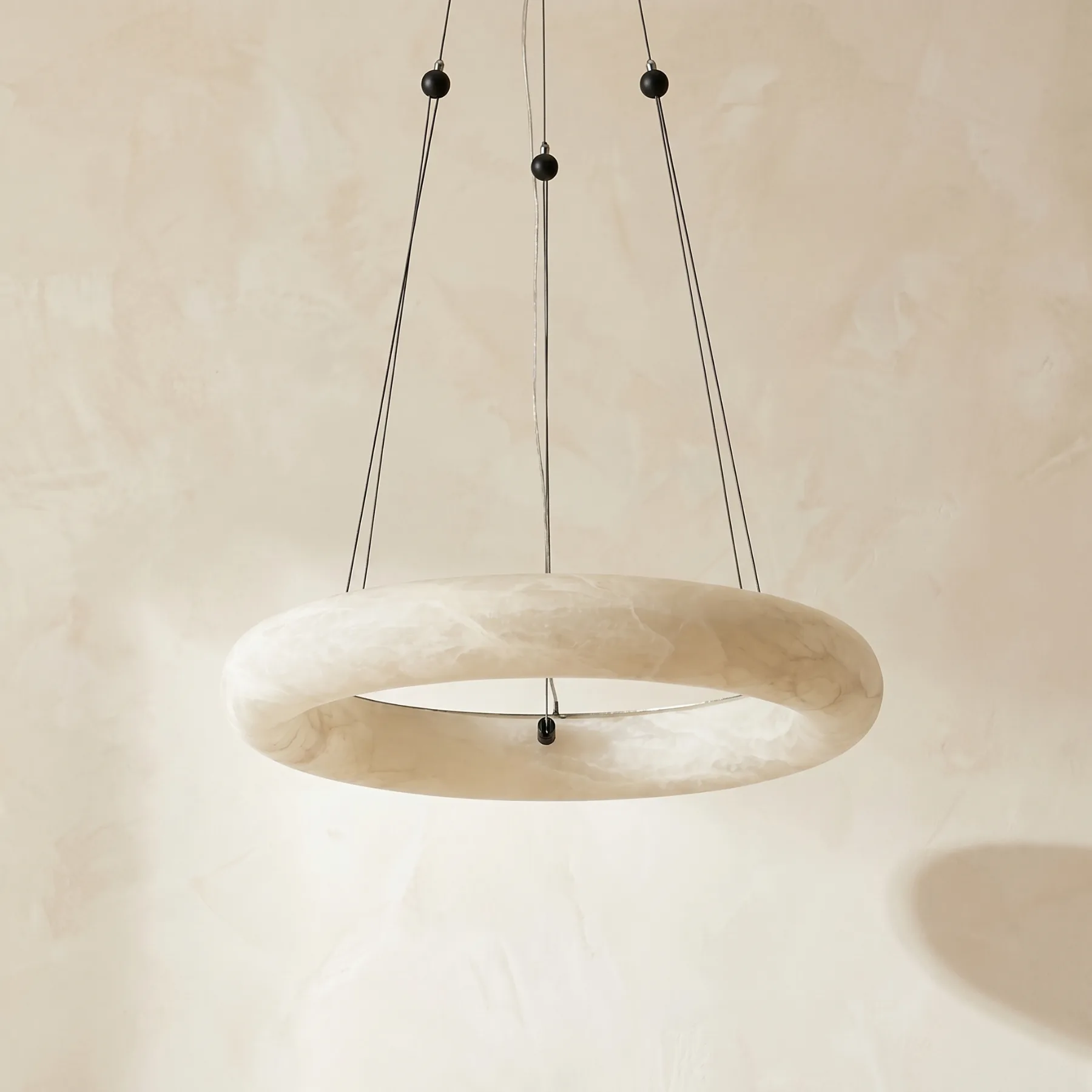 Luminous Alabaster Ring Chandelier image 2