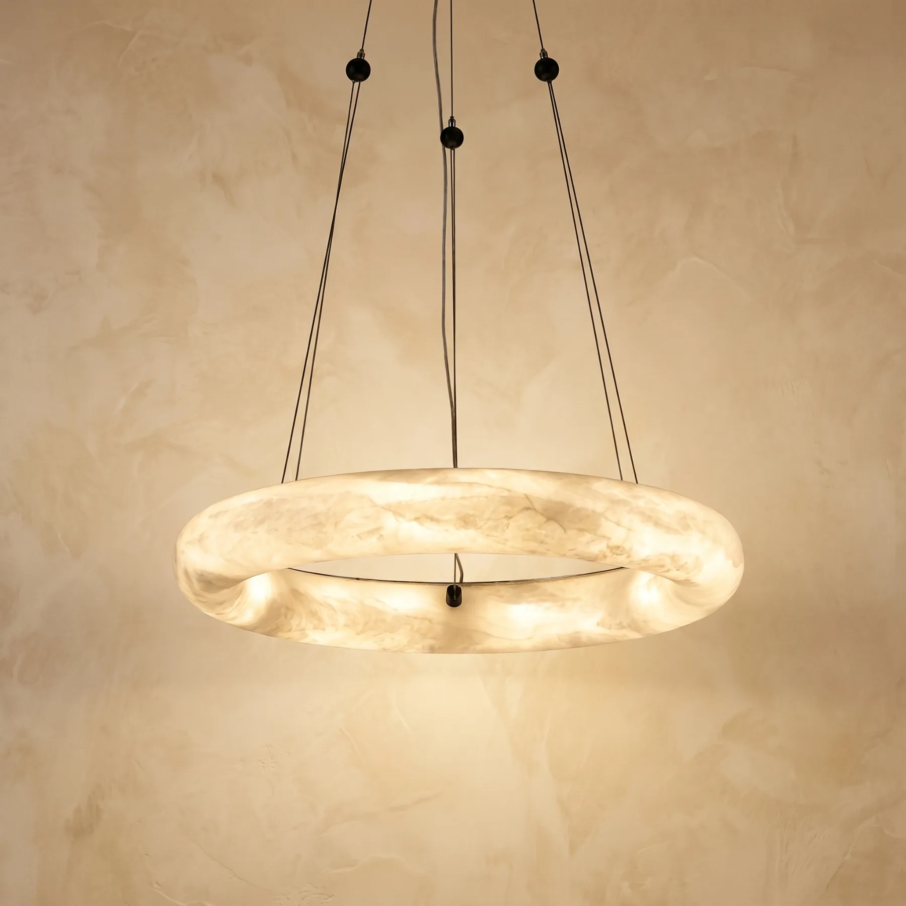 Luminous Alabaster Ring Chandelier custom chandeliers