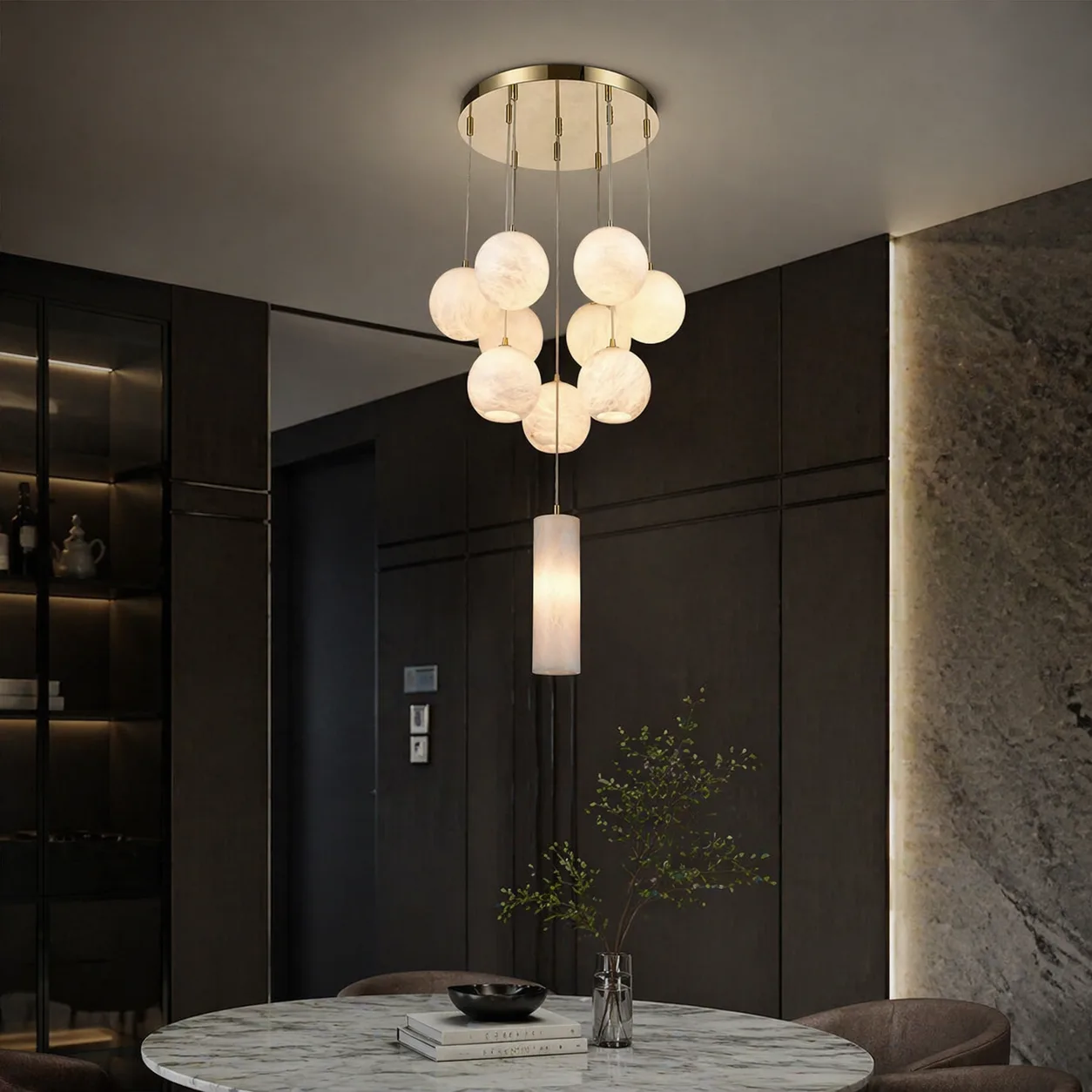 Luminous Alabaster Globe Chandelier image 4
