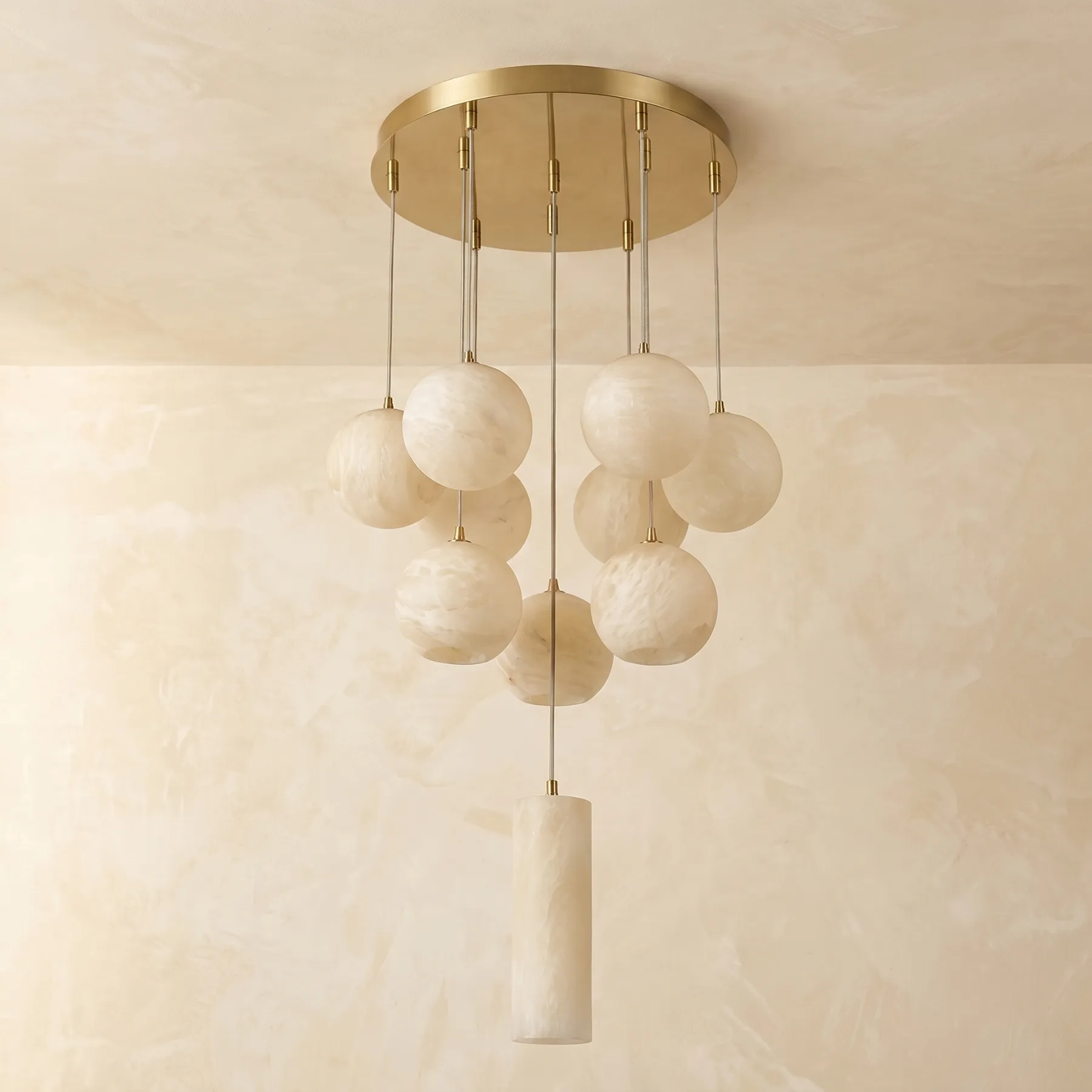 Luminous Alabaster Globe Chandelier image 2