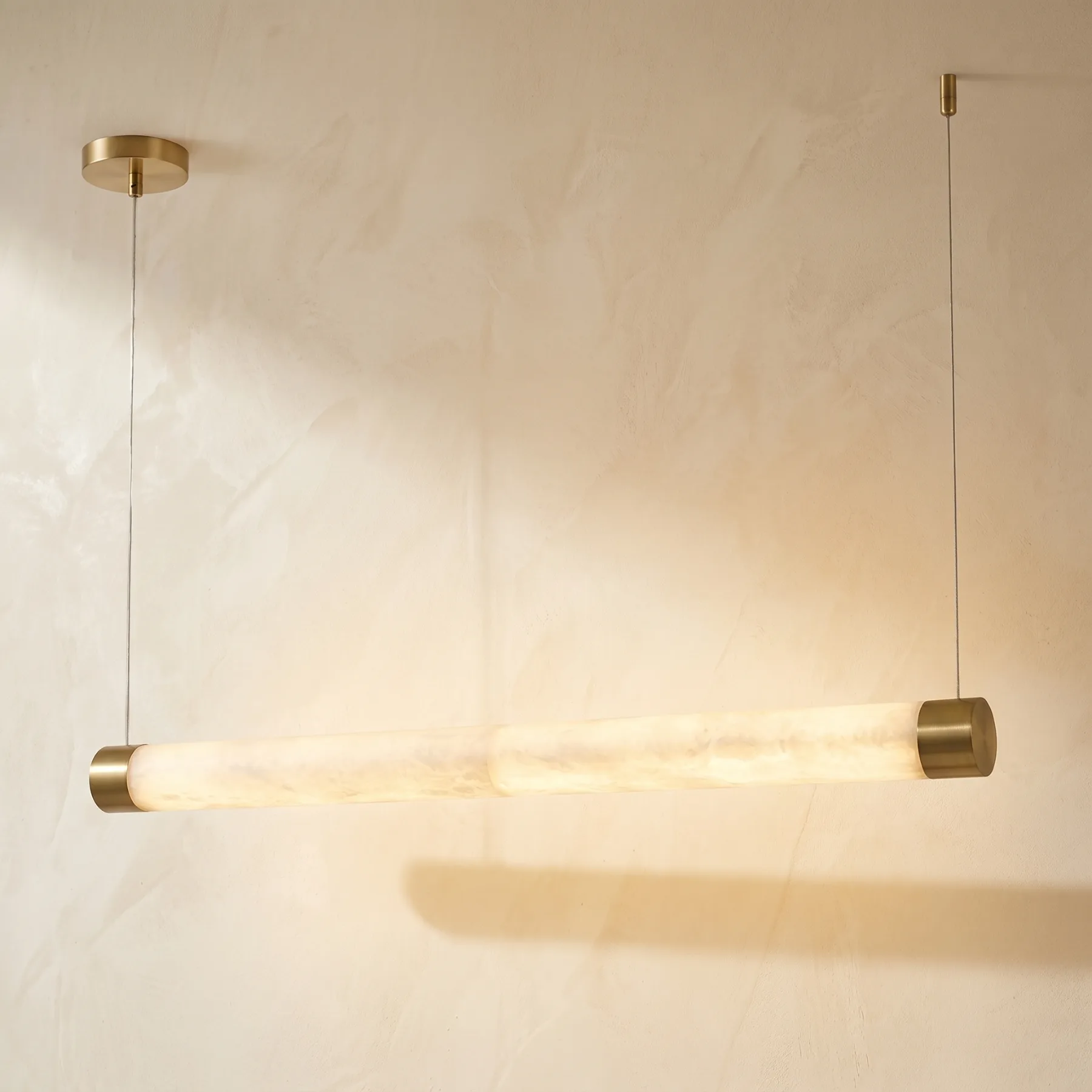 Gilded Alabaster Linear Pendant custom pendants