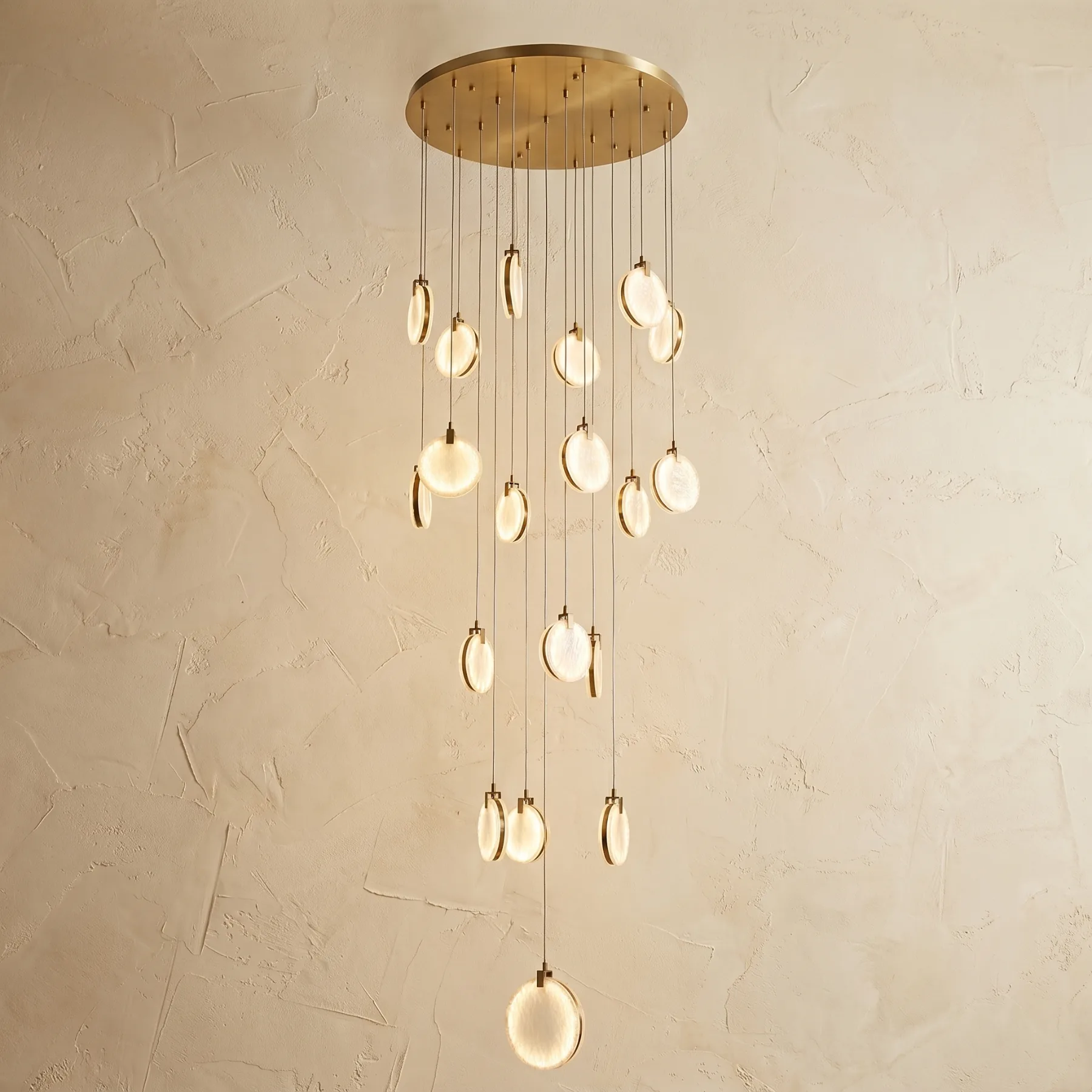 Gilded Pebble Alabaster Chandelier custom chandeliers