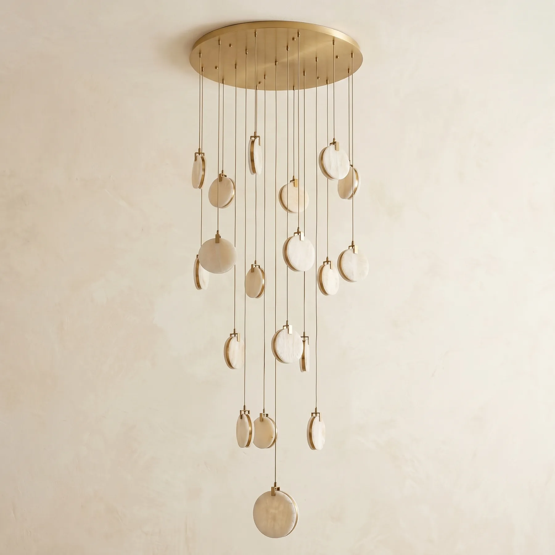 Gilded Pebble Alabaster Chandelier image 2