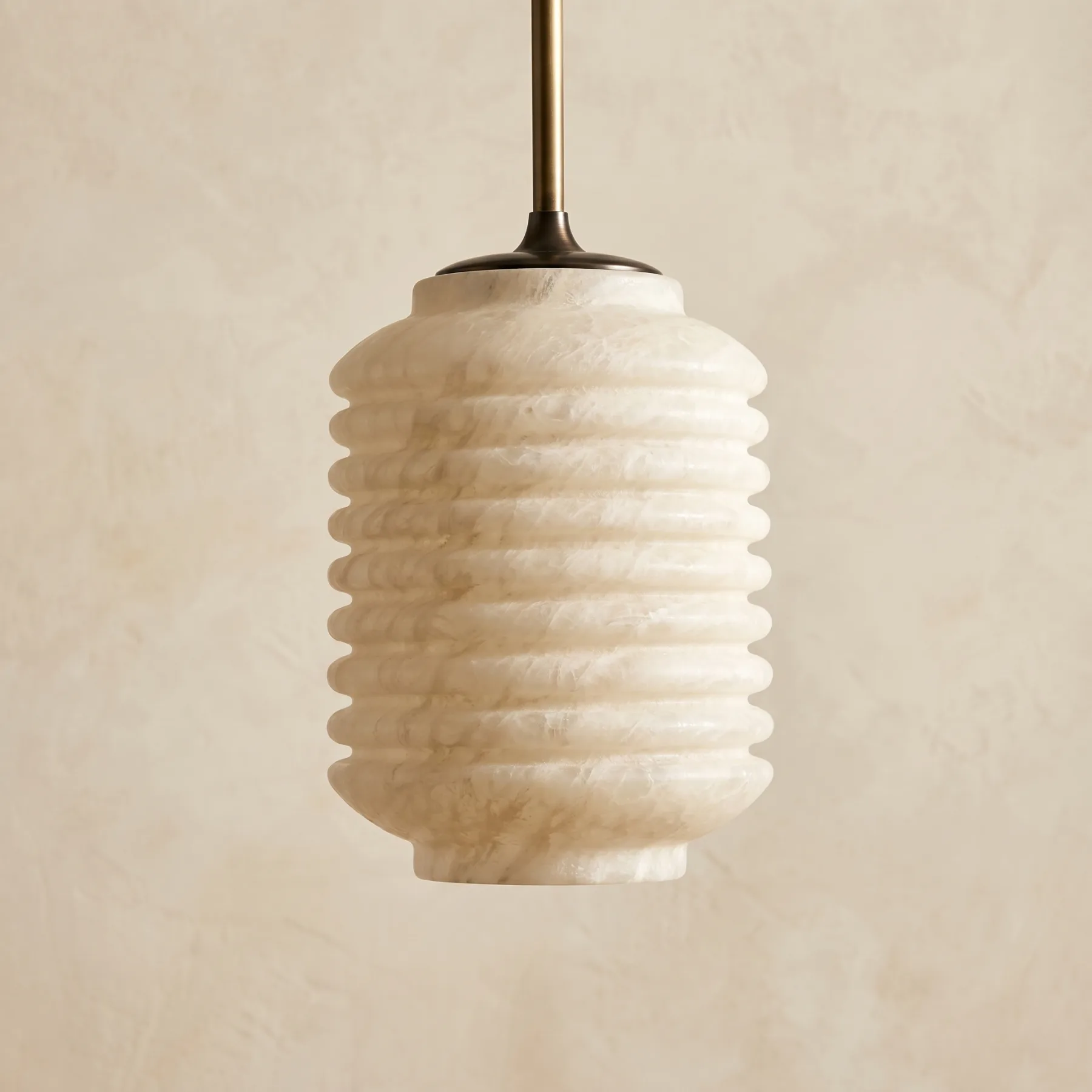 Serene Ribbed Alabaster Pendant Light image 7