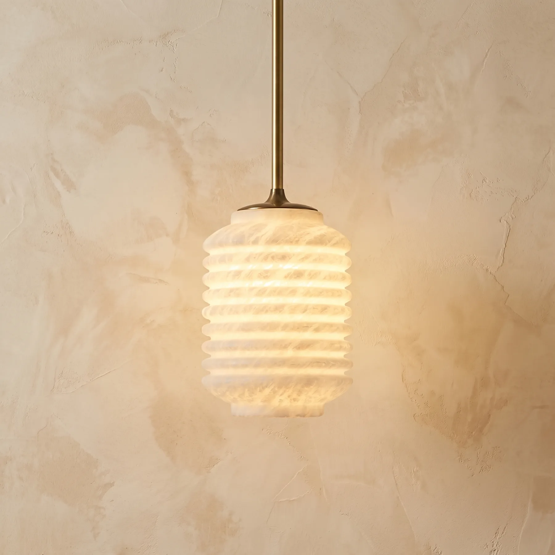 Serene Ribbed Alabaster Pendant Light image 6