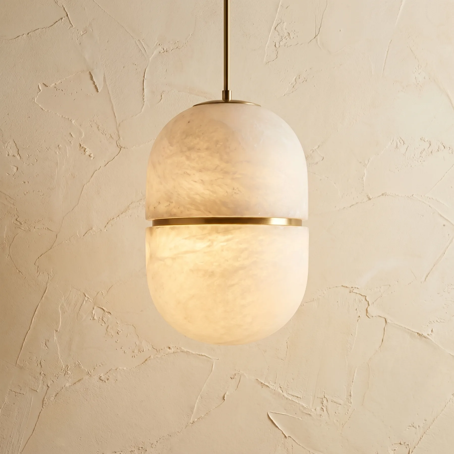 Gilded Alabaster Orb Pendant Light image 5