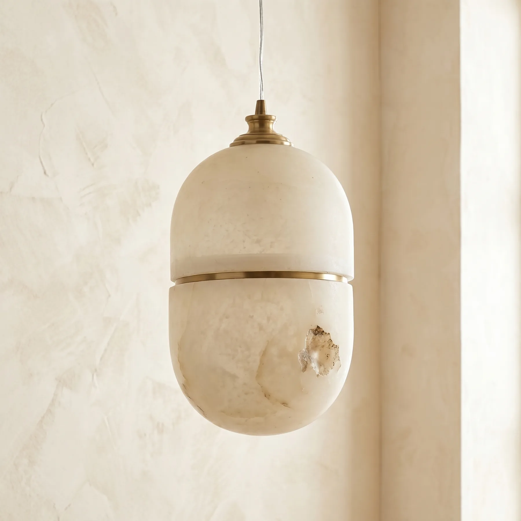 Gilded Alabaster Orb Pendant Light image 7