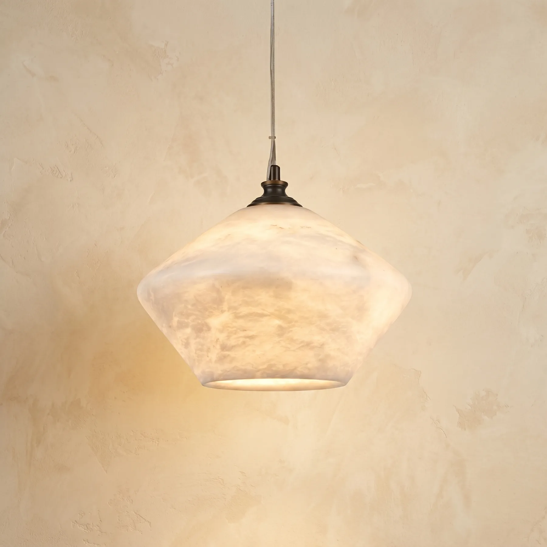 Luminous Alabaster Geometric Pendant custom pendants